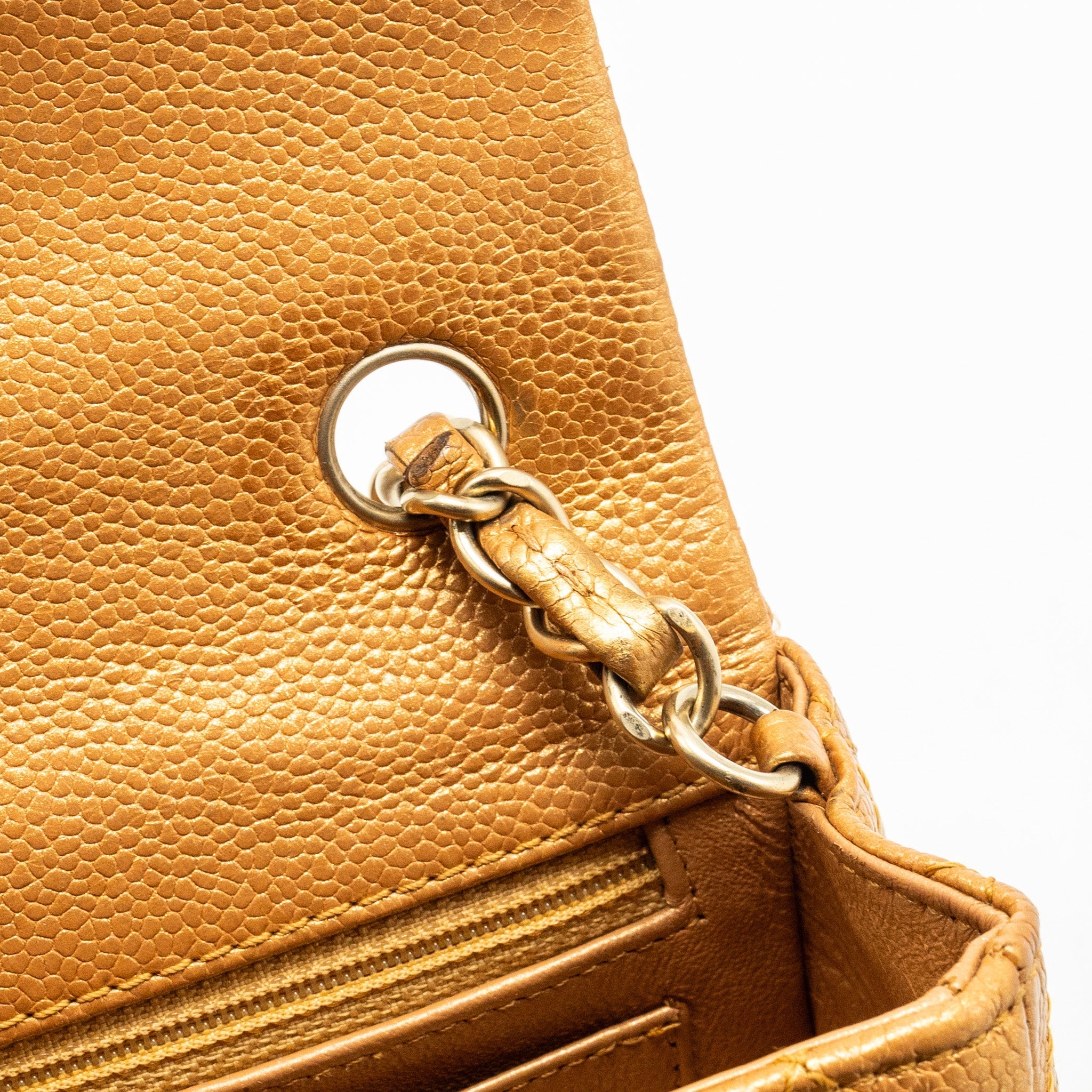 Chanel Mini Rectangular Flap Bag Calfskin Iridescent Dark Gold