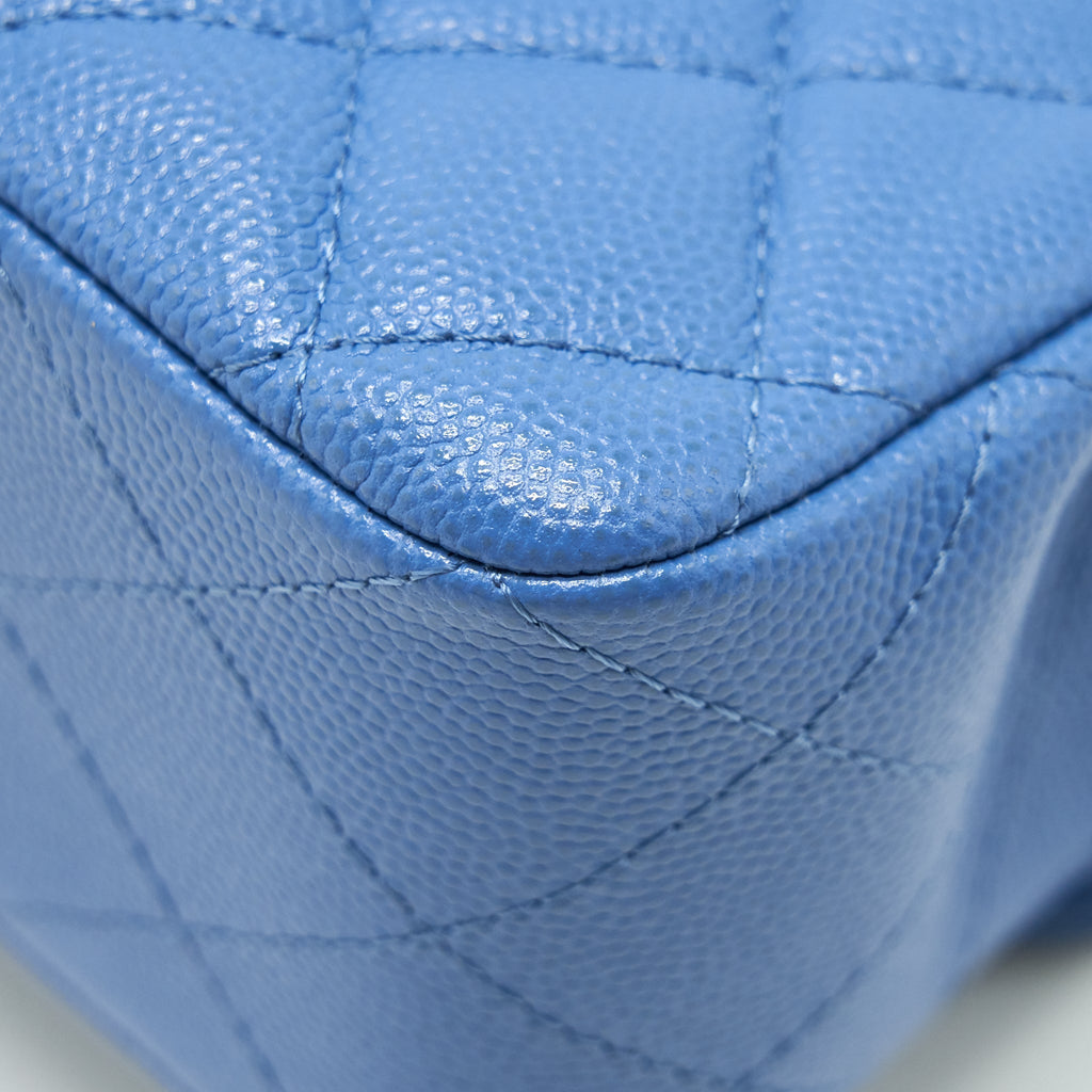 Chanel Small Classic double Flap Caviar Blue L