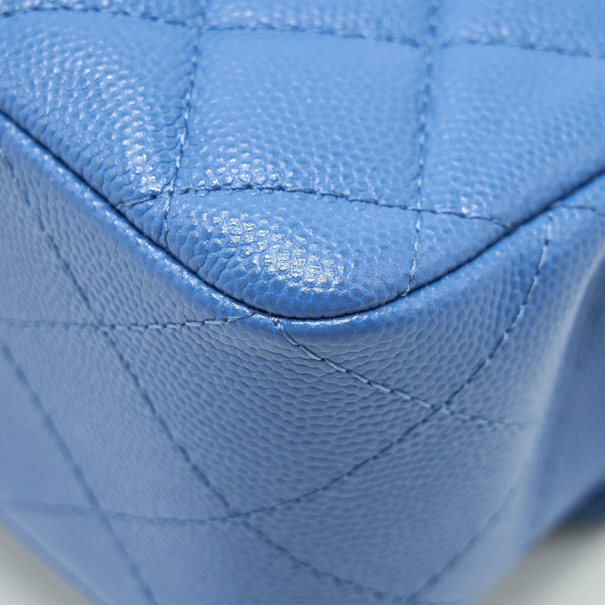 Chanel Small Classic double Flap Caviar Blue L