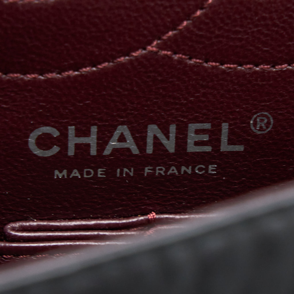 Chanel Small 2.55 255 Double Flap Bag Calfskin Black Ruthenium