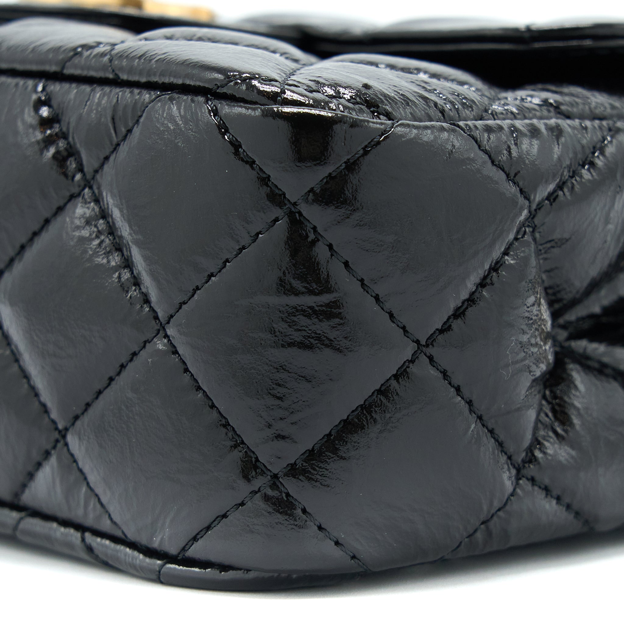 Chanel 23C Small Hobo Bag Shiny Calfskin Black Brushed  (Microchip)