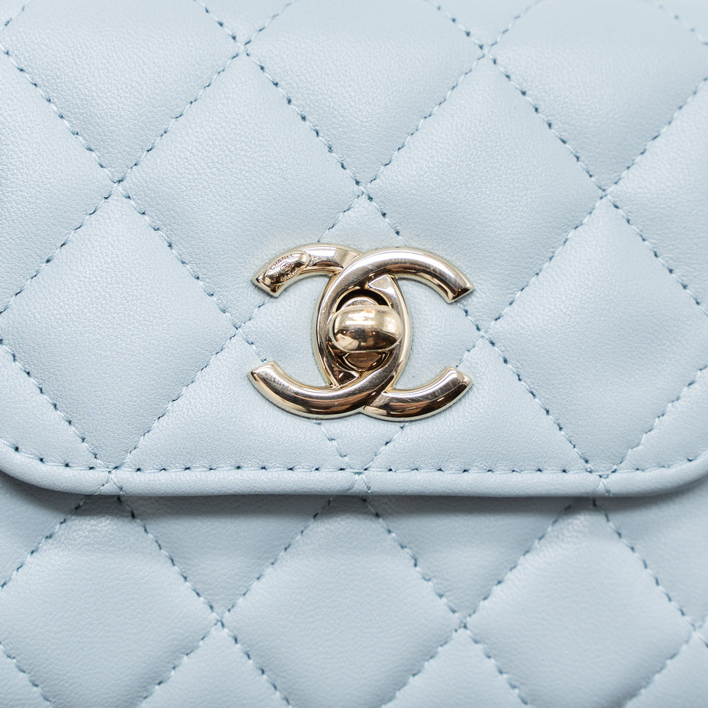 Chanel Mini Trendy CC Chain Wallet Lambskin Light Blue L (Microchip)