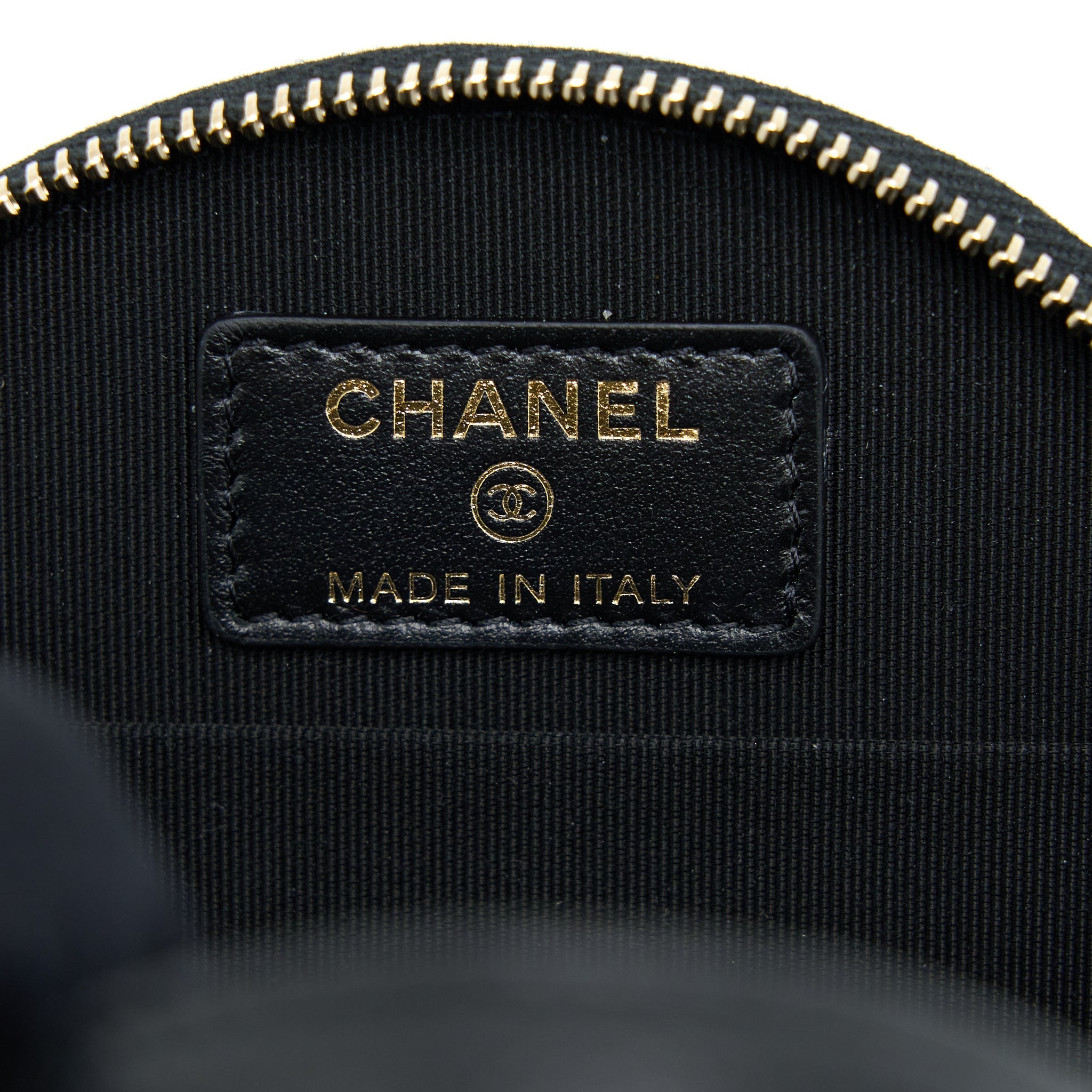Chanel Mini Round Purse Vanity Caviar Black L