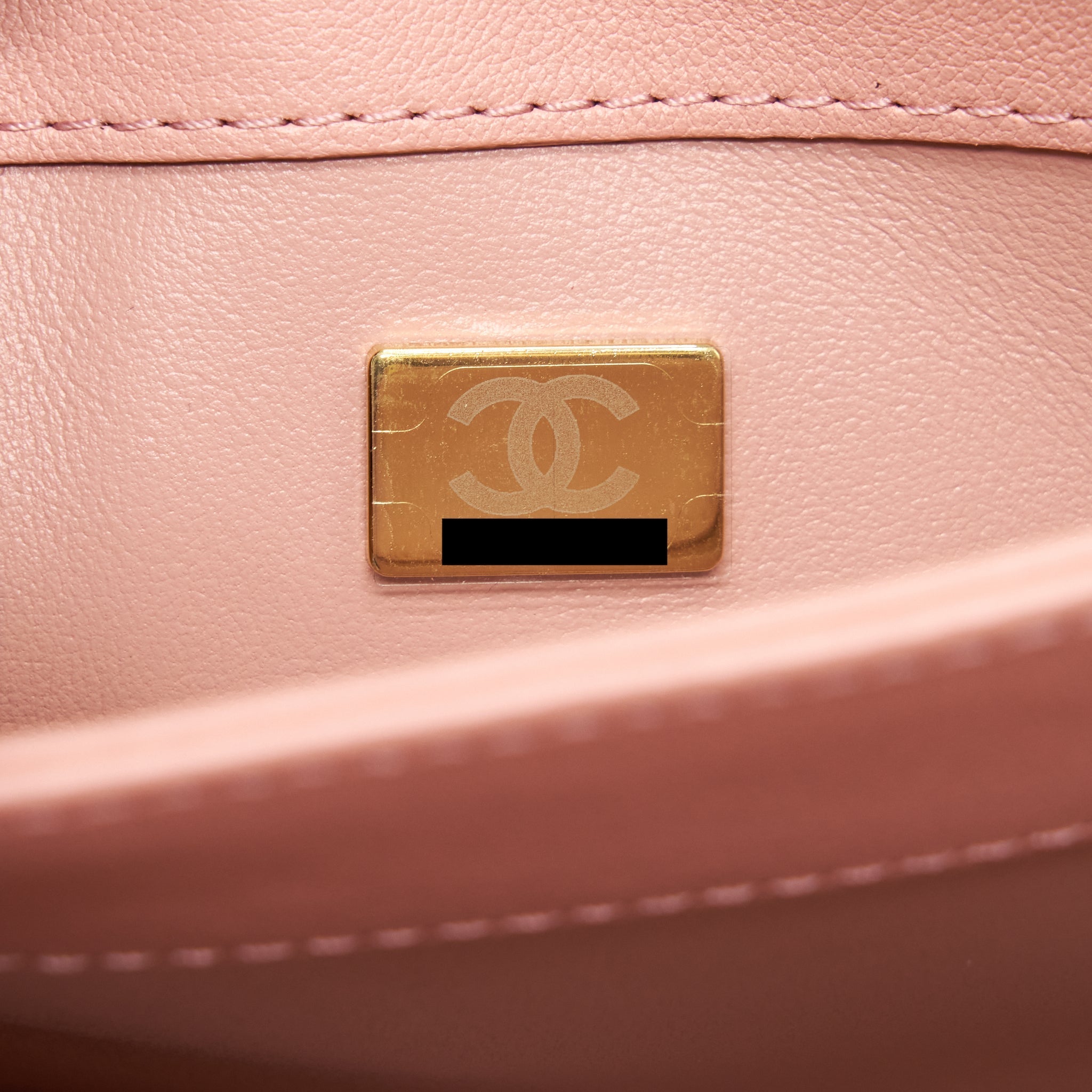 Chanel Top Handle Flap Bag Lambskin Dark Pink L