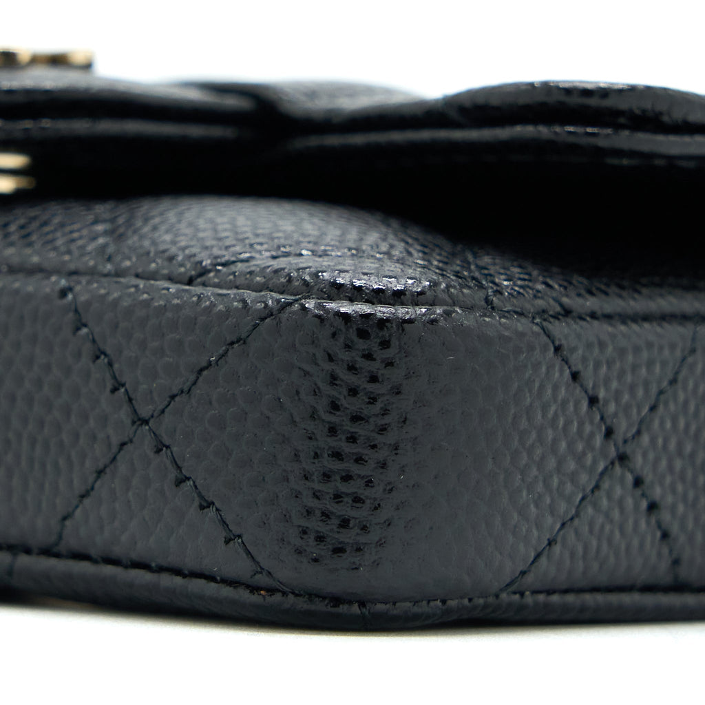 Chanel Flap Cardholder Belt Bag Caviar Black L