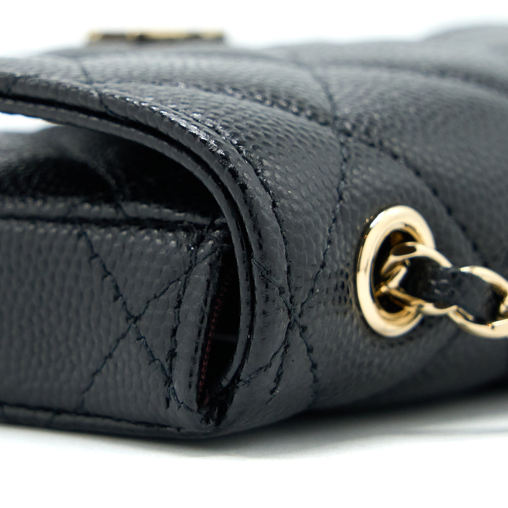 Chanel Flap Cardholder Belt Bag Caviar Black L