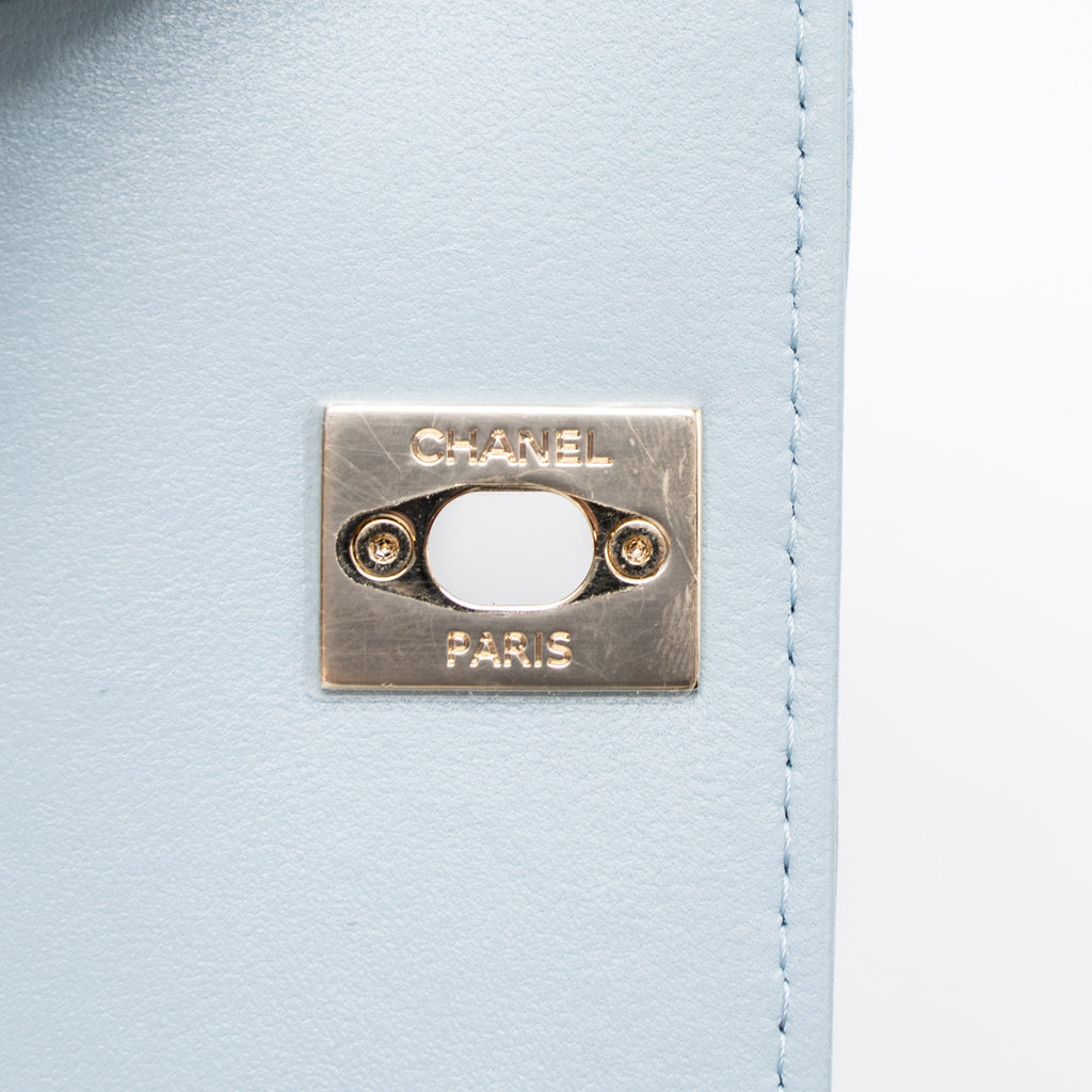 Chanel Mini Trendy CC Chain Wallet Lambskin Light Blue L (Microchip)