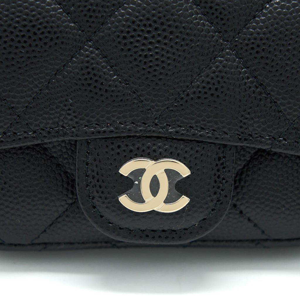 Chanel Flap Cardholder Belt Bag Caviar Black L