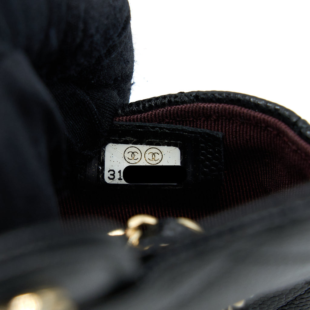 Chanel Flap Cardholder Belt Bag Caviar Black L