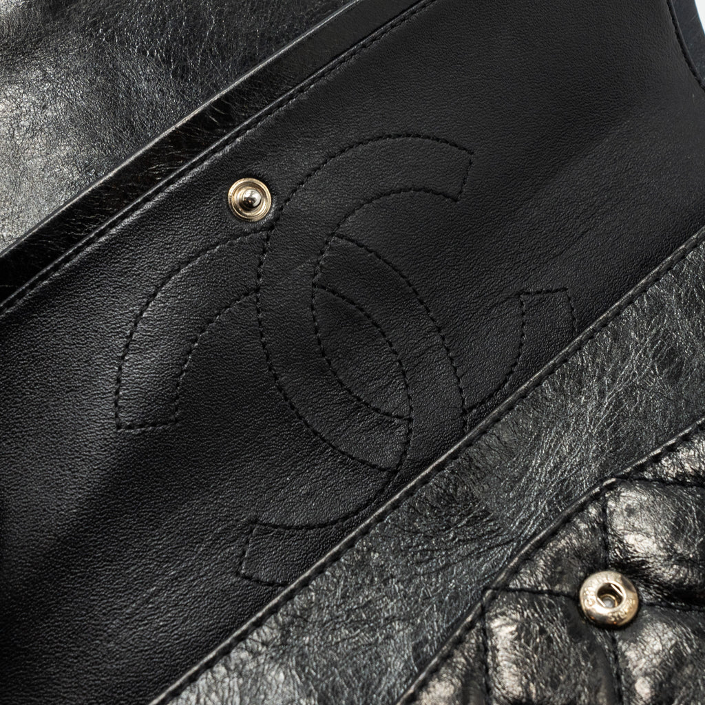 Chanel 2.55 226 Reissue Double Flap Bag Grained Calfskin Black