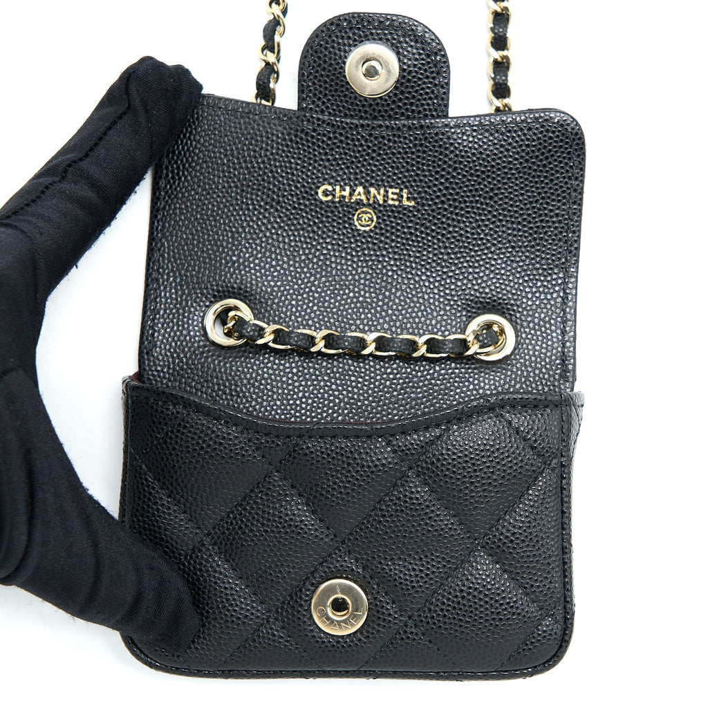 Chanel Flap Cardholder Belt Bag Caviar Black L