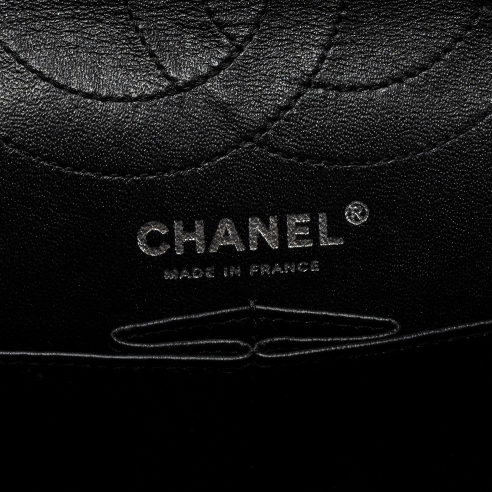 Chanel 2.55 226 Reissue Double Flap Bag Grained Calfskin Black