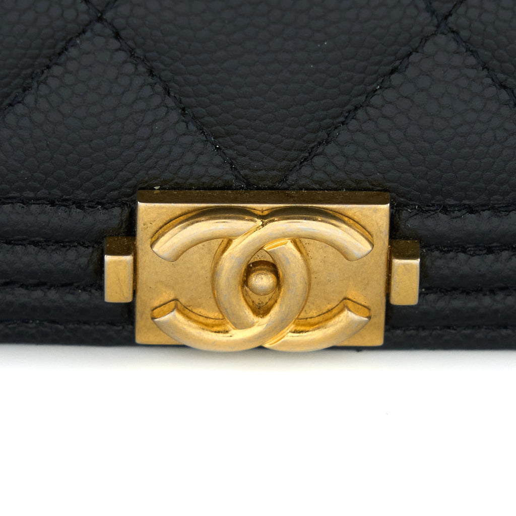 Chanel Boy Wallet on Chain Caviar Black