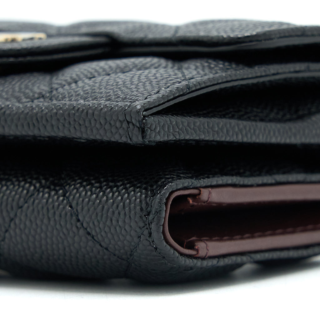 Chanel Small Compact Wallet Caviar Black L (Microchip)