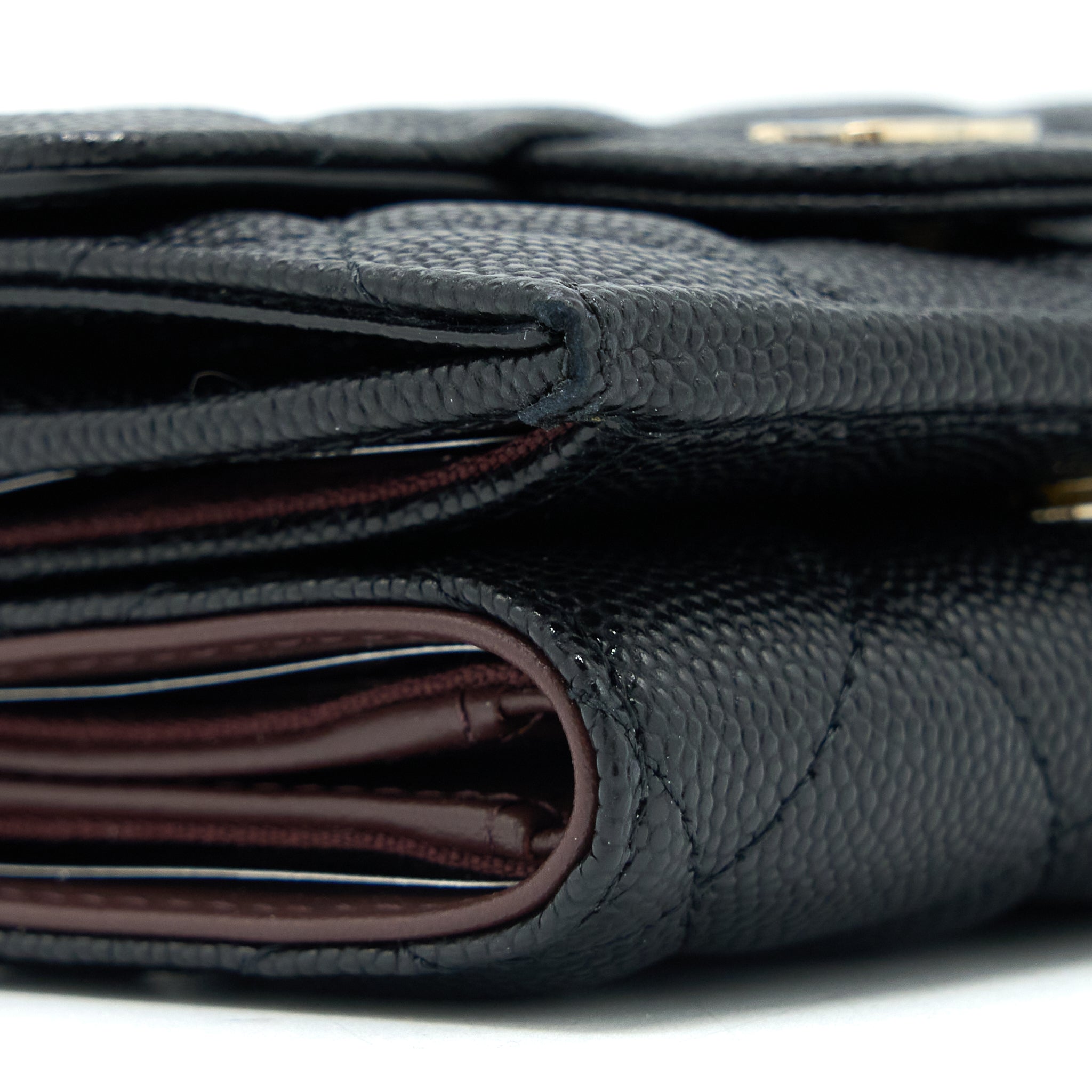 Chanel Small Compact Wallet Caviar Black L (Microchip)