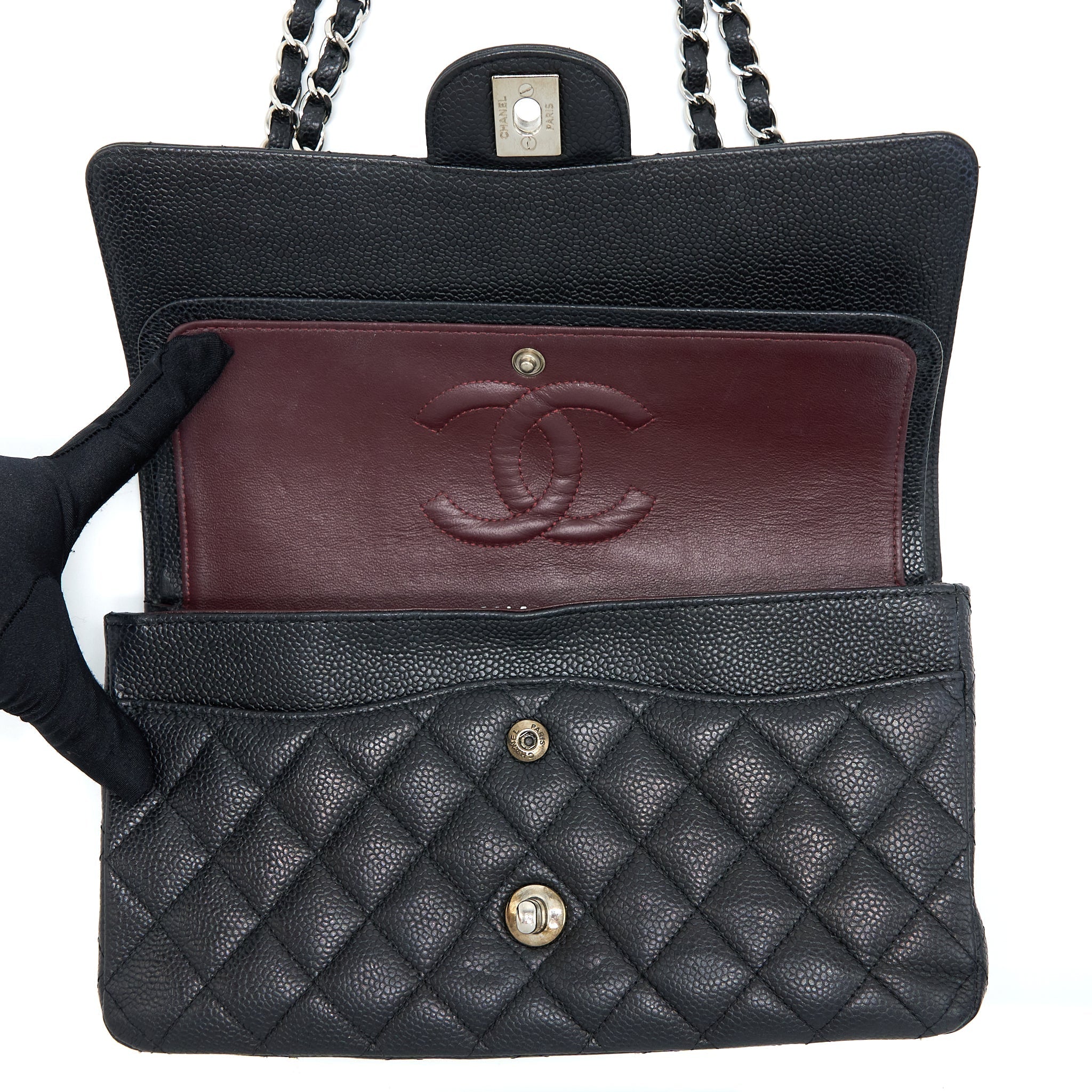 Chanel Medium Classic Double Flap Bag Caviar Black