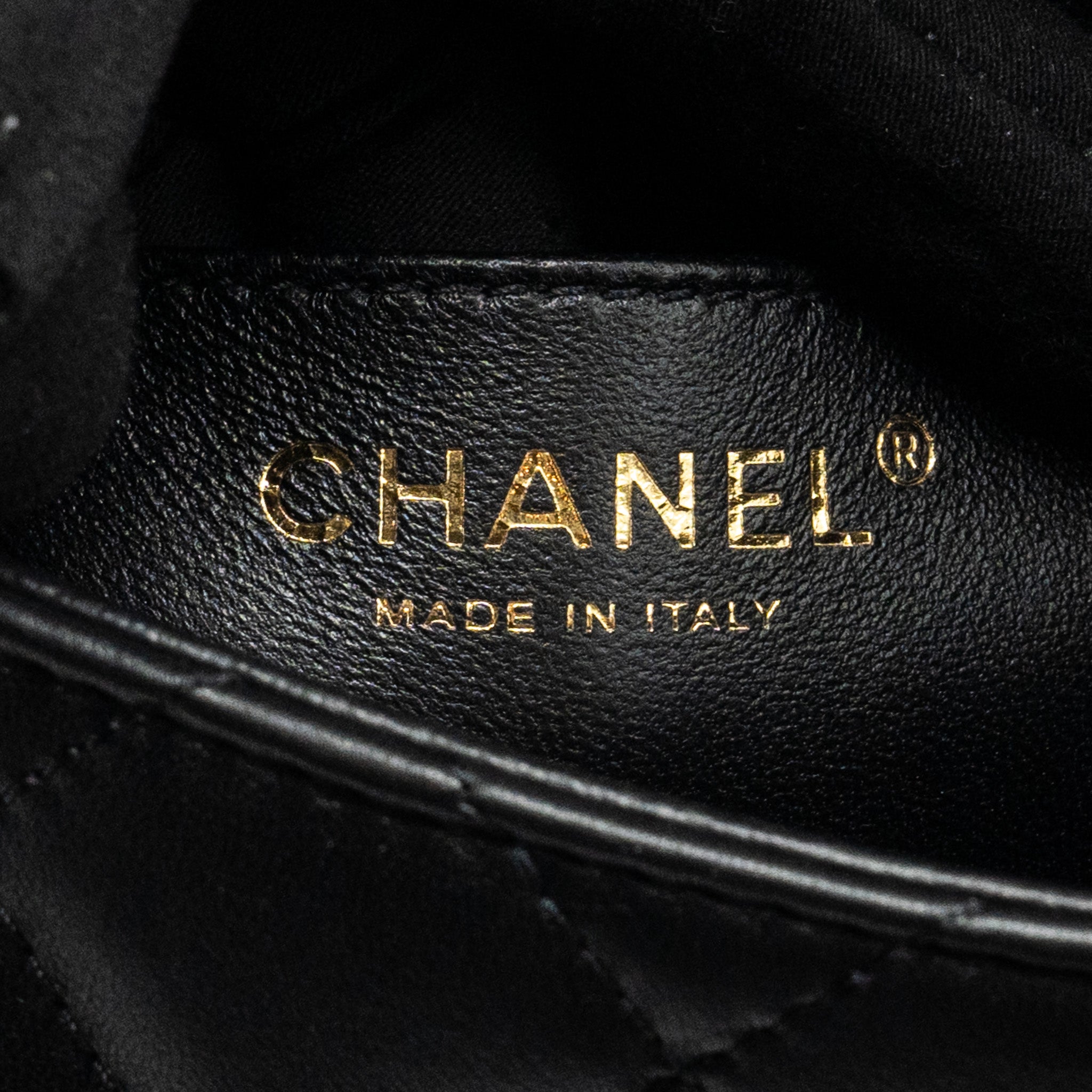 Chanel 24s Top Handle Mini Flap Bag Lambskin Black  (microchip)