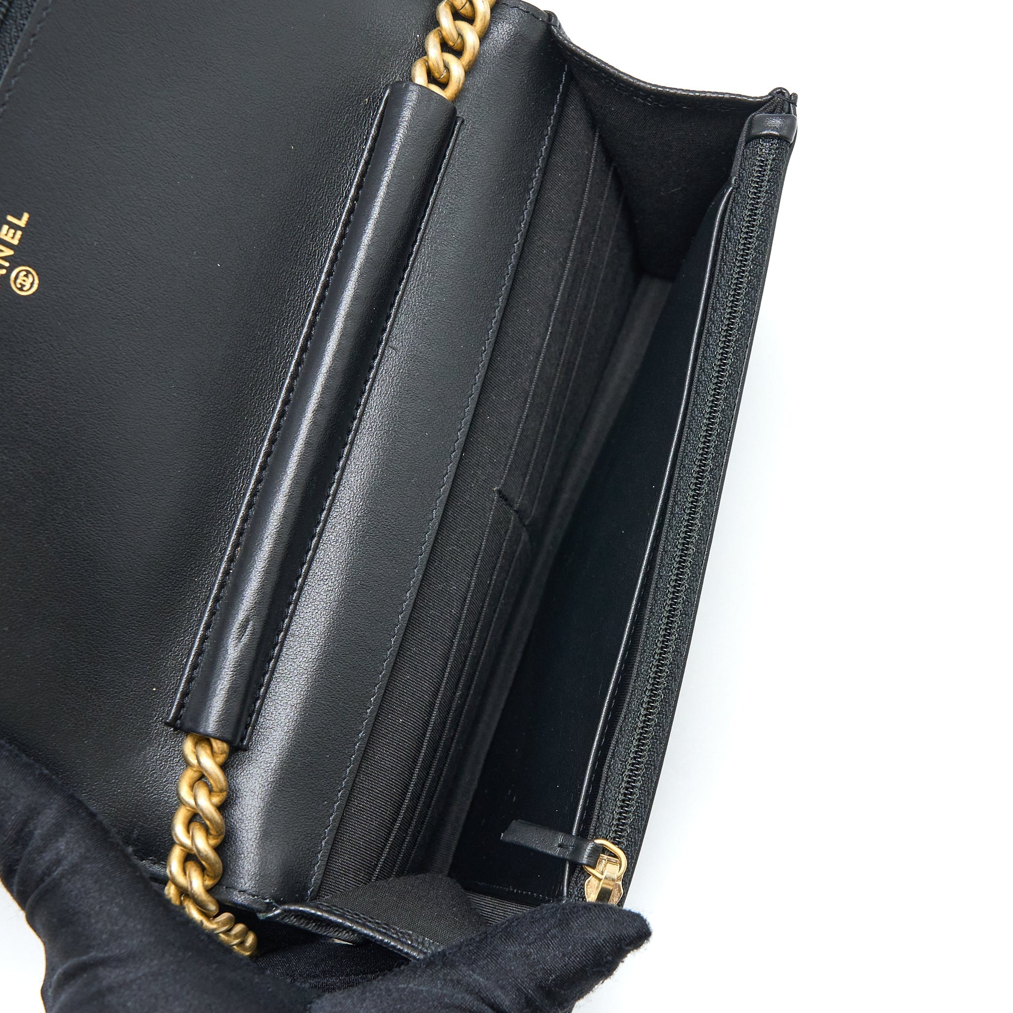 Chanel Boy Wallet on Chain Caviar Black