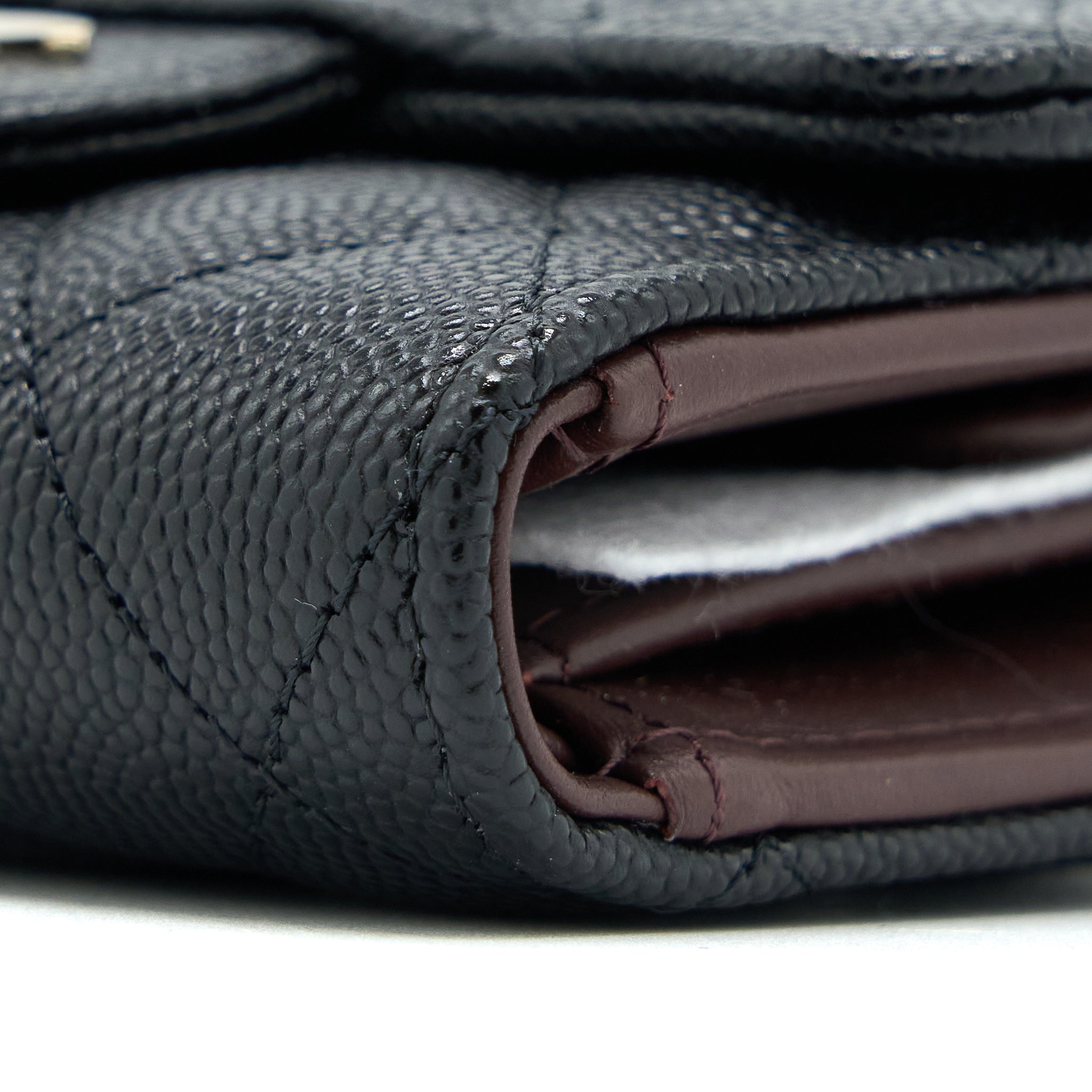 Chanel Classic Flap Compact Wallet Caviar Black L