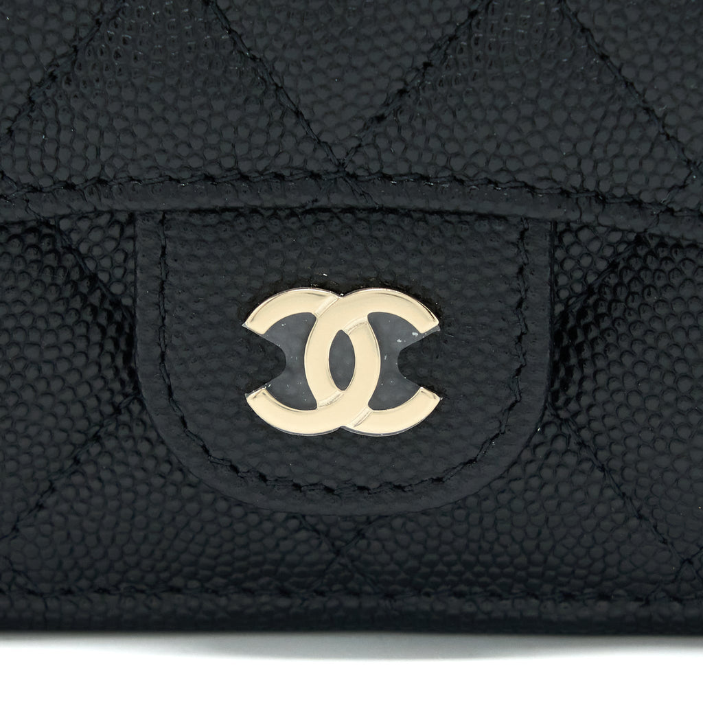 Chanel Small Compact Wallet Caviar Black L (Microchip)