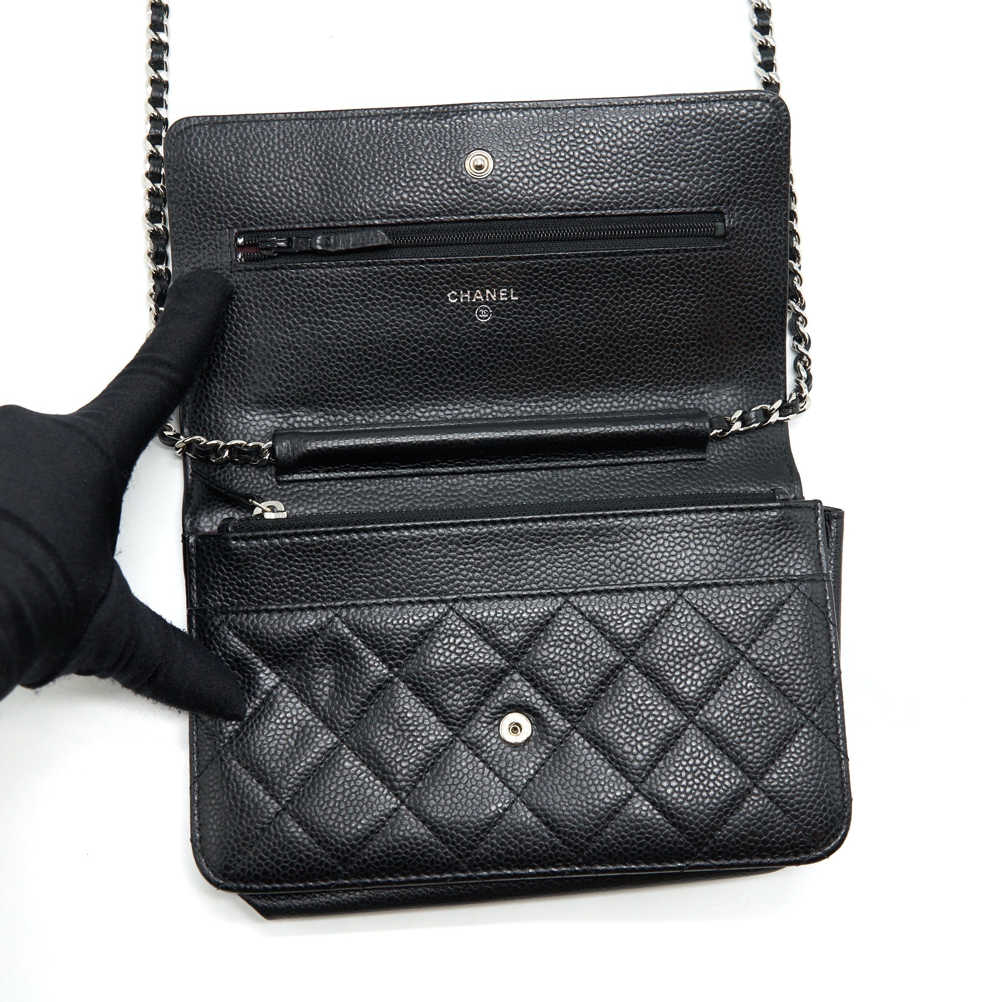 Chanel Classic Wallet On Chain Caviar Black