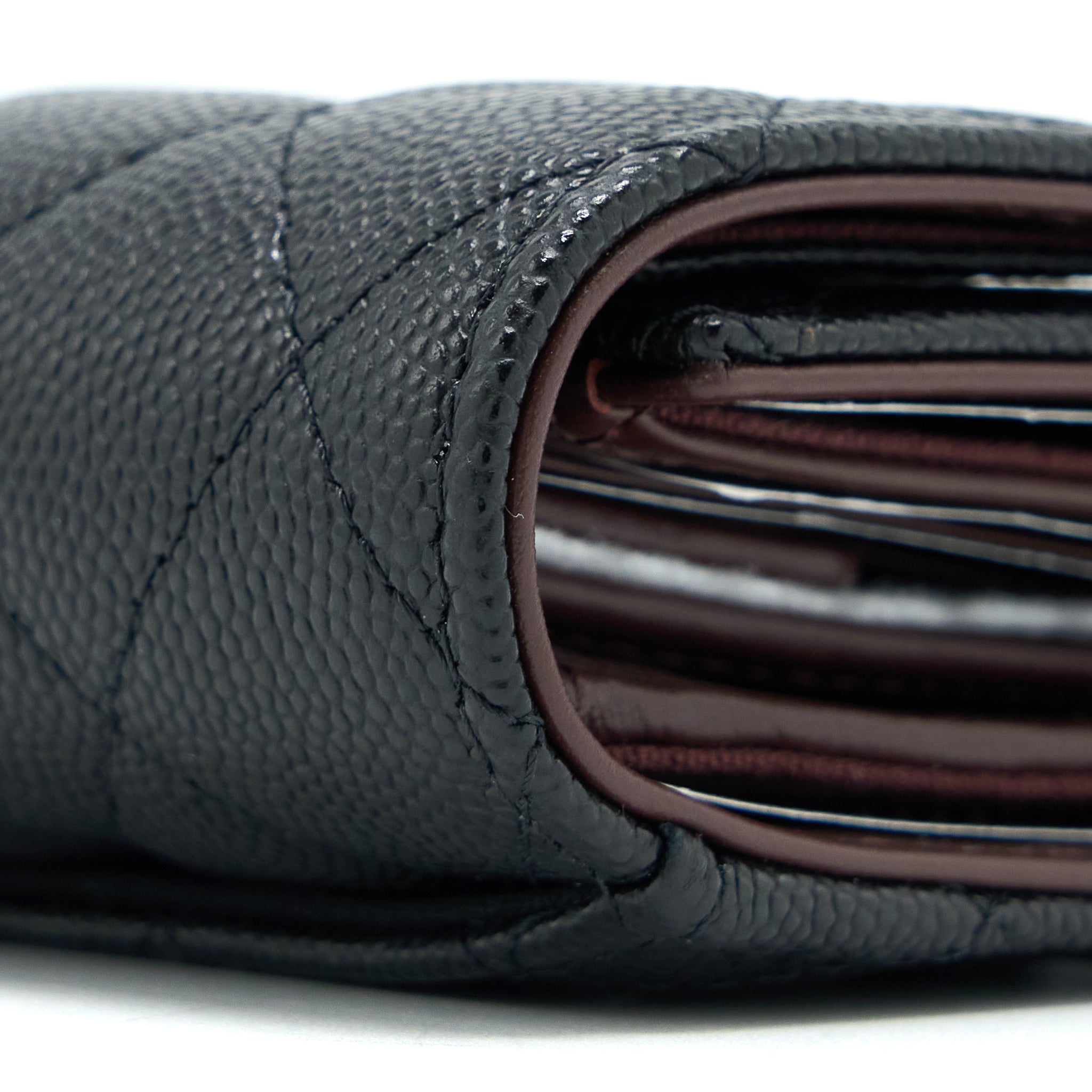 Chanel Classic Flap Compact Wallet Caviar Black L