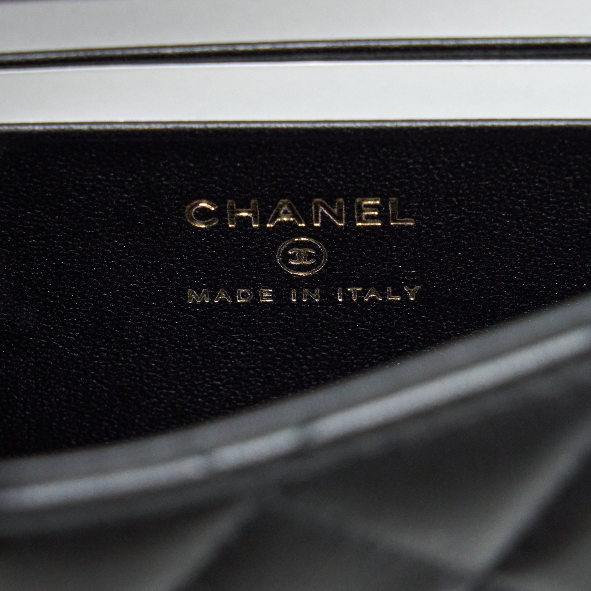Chanel 22B Flap Bag With Enamel/CC Logo Top Handle Lambskin Black Brushed