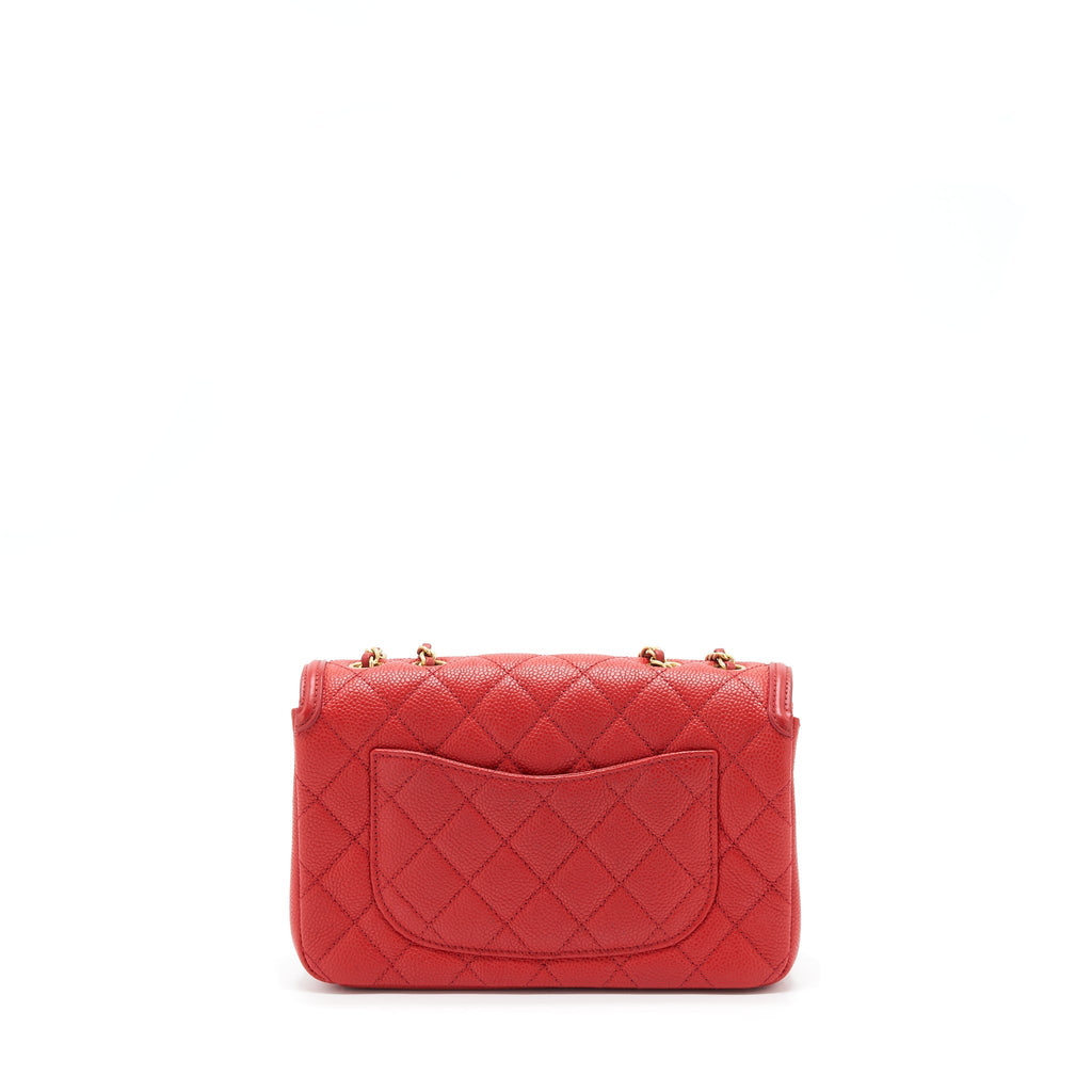 Chanel Filigree Flap Bag Caviar Red