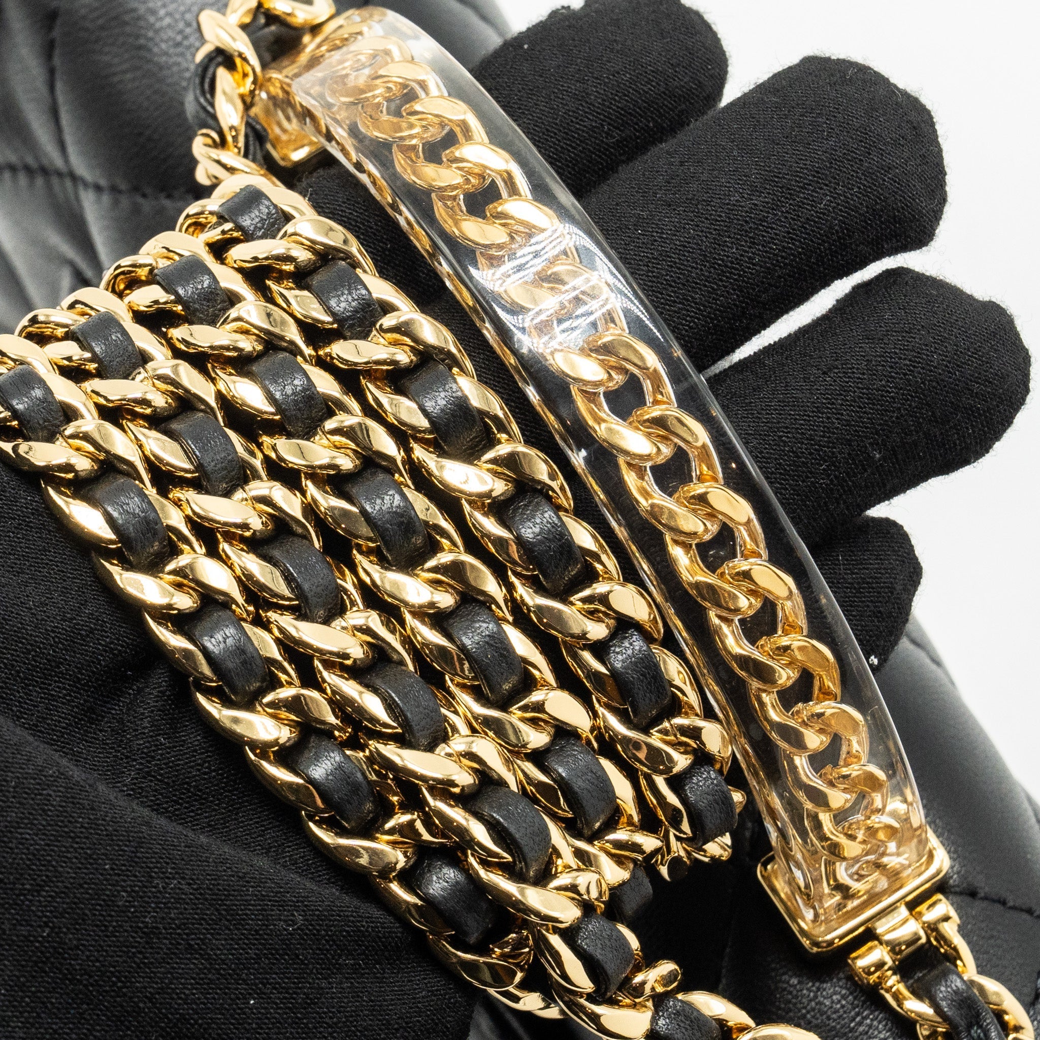 Chanel 24s Top Handle Mini Flap Bag Lambskin Black  (microchip)