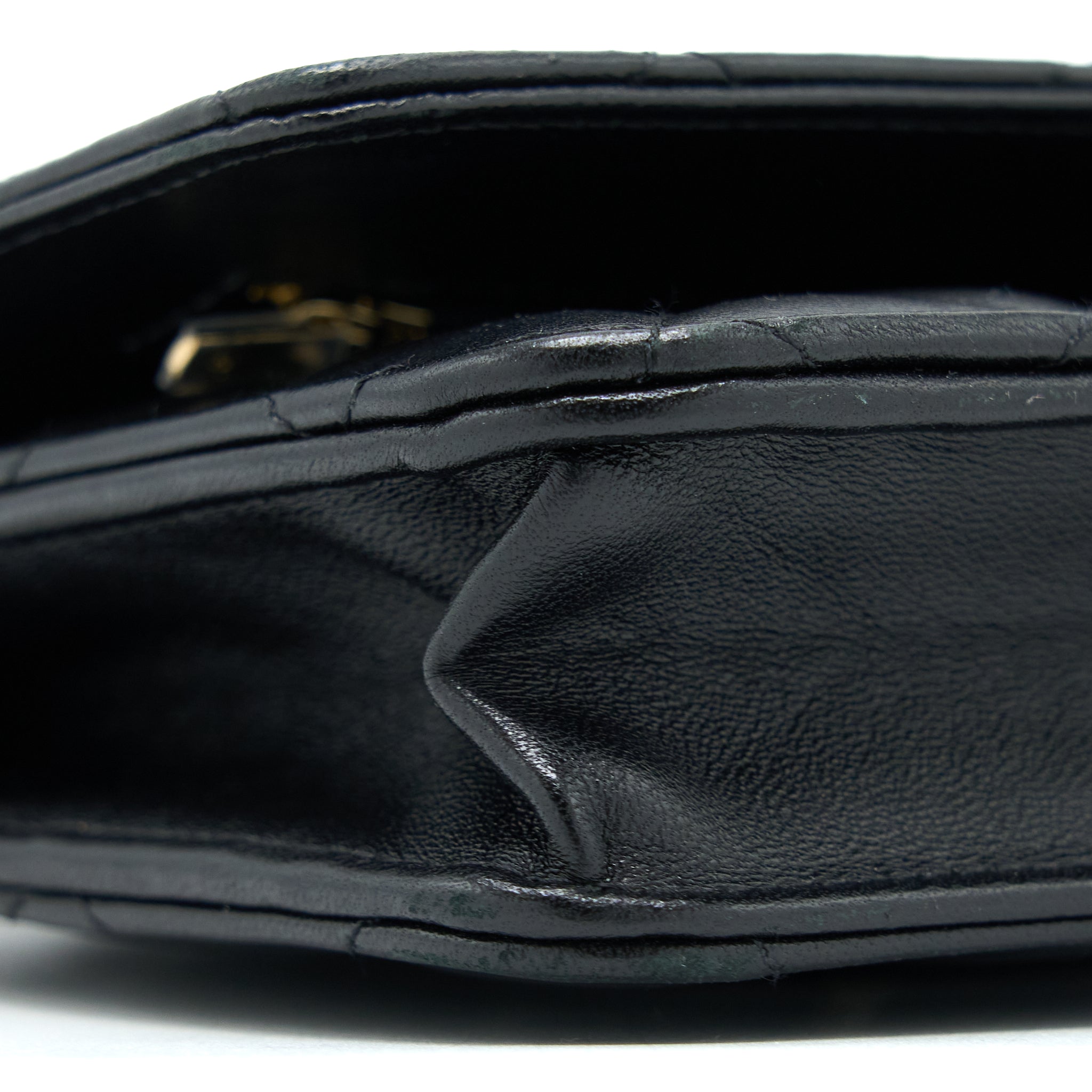 Chanel Ribbon Wallet On Chain Lambskin Black L (Microchip)