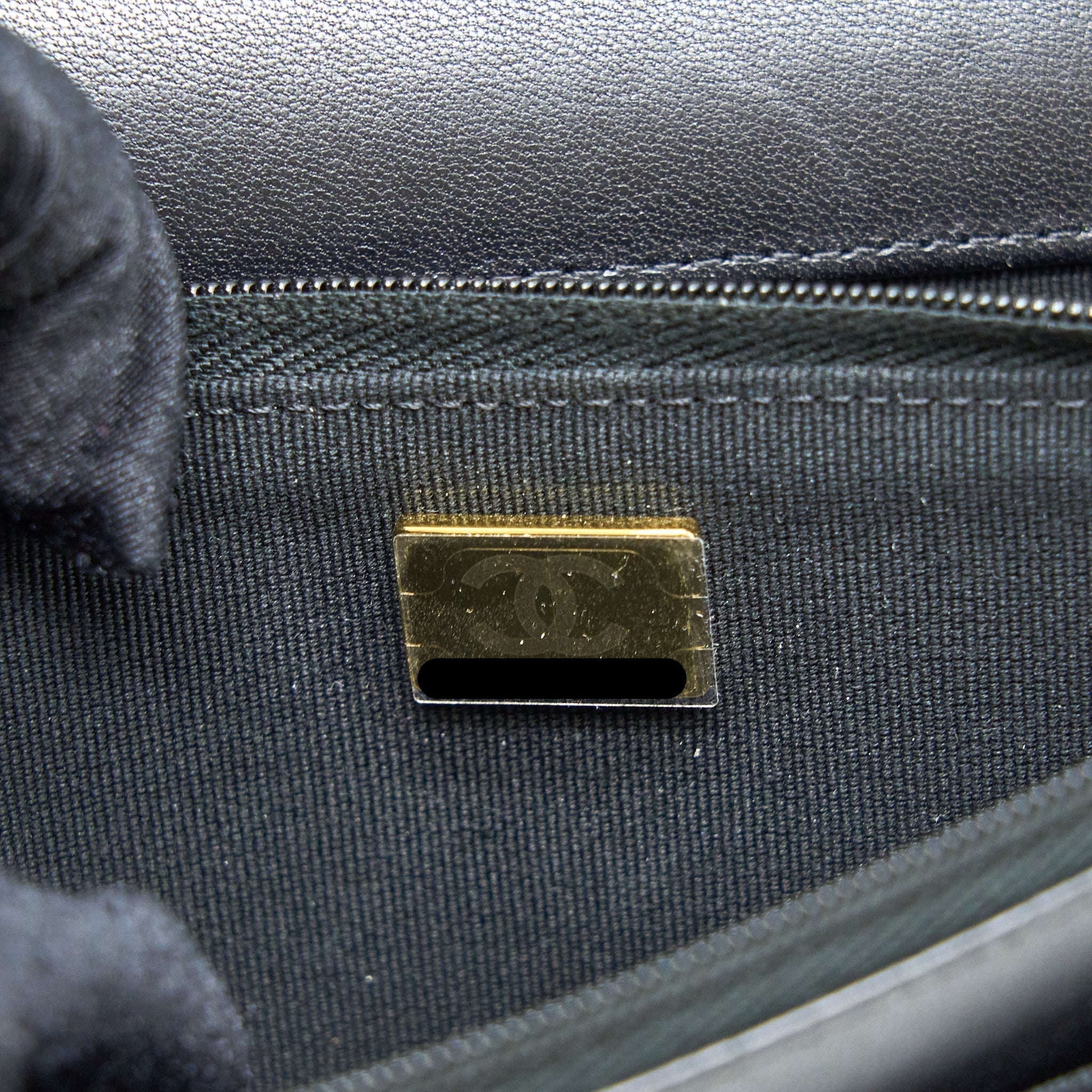 Chanel Ribbon Wallet On Chain Lambskin Black L (Microchip)