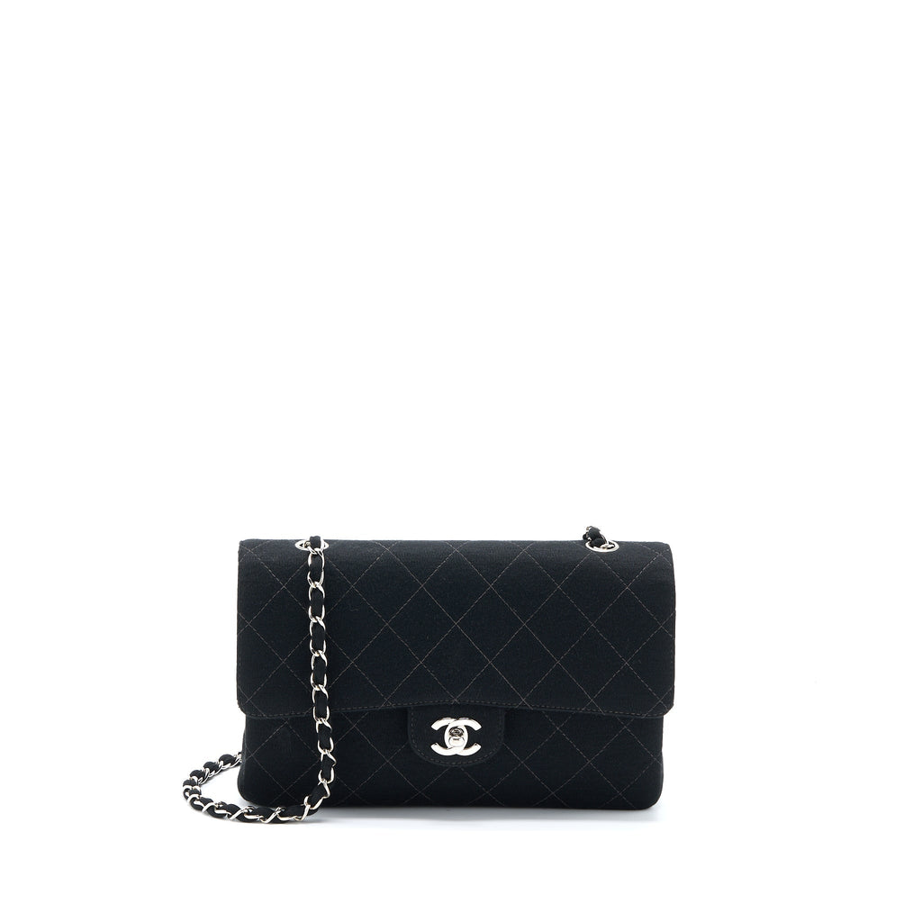 Chanel Vintage Medium Single Flap Bag Fabric Black