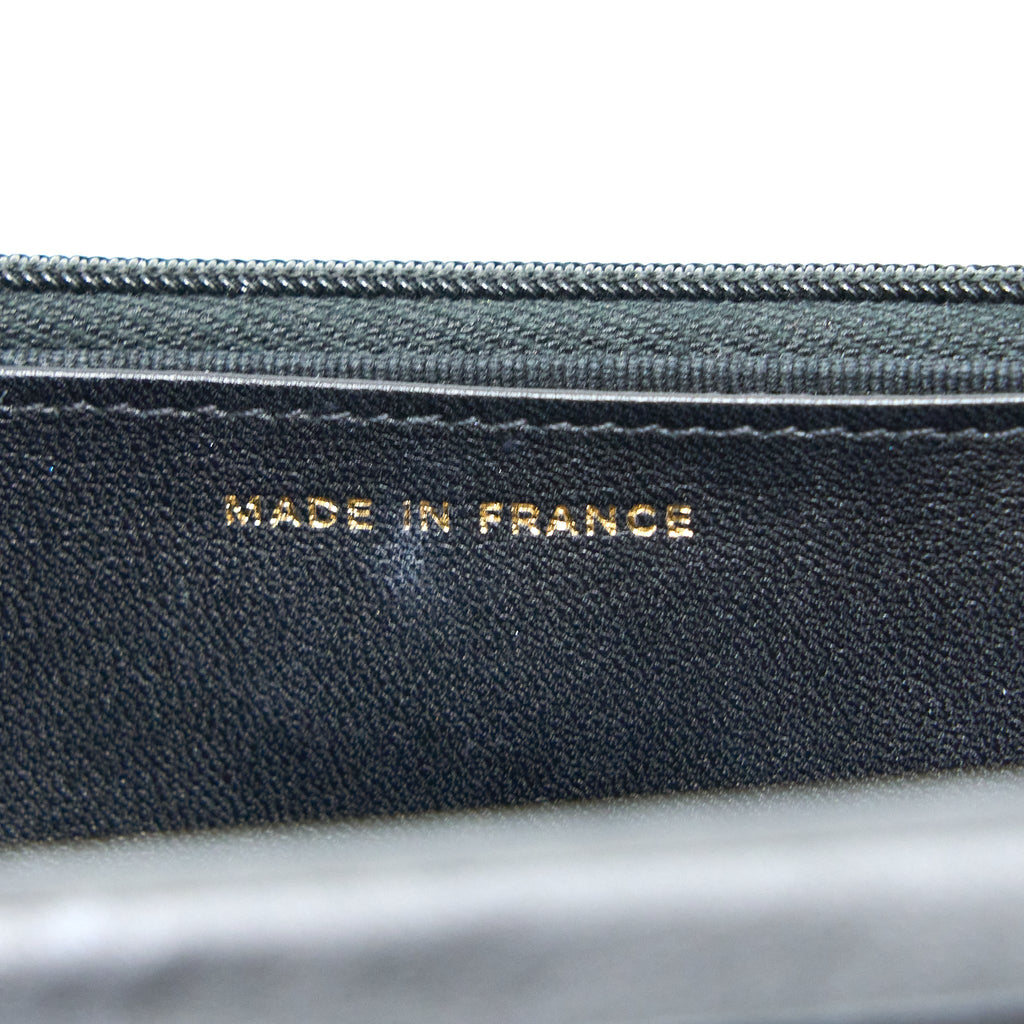 Chanel Ribbon Wallet On Chain Lambskin Black L (Microchip)