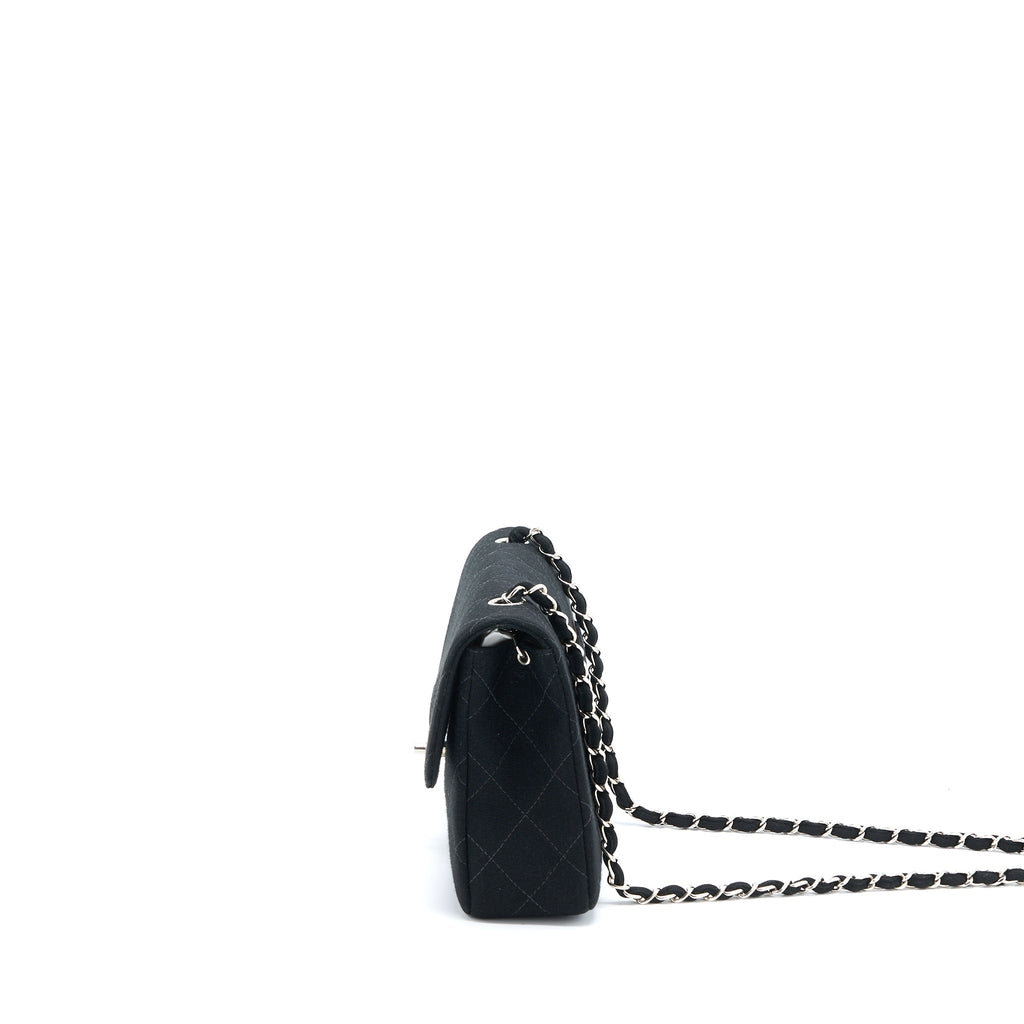 Chanel Vintage Medium Single Flap Bag Fabric Black