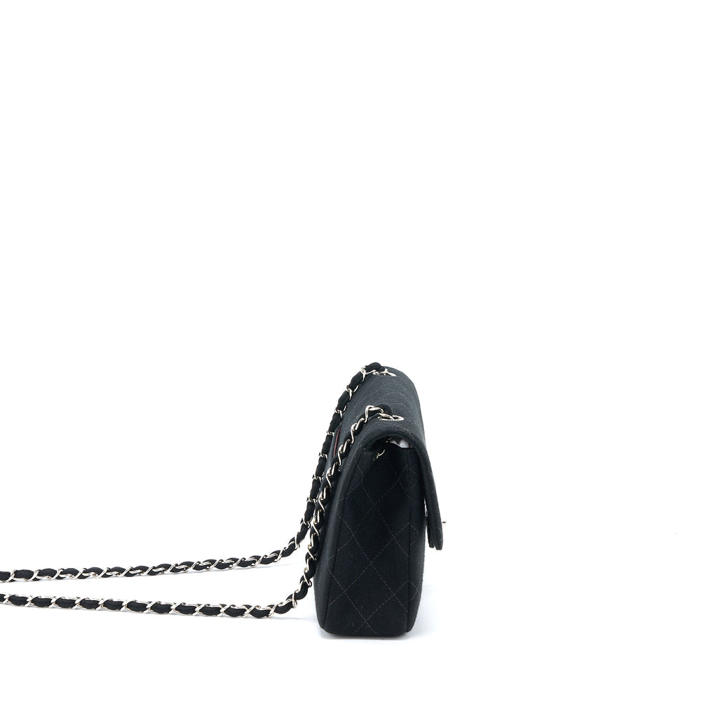 Chanel Vintage Medium Single Flap Bag Fabric Black