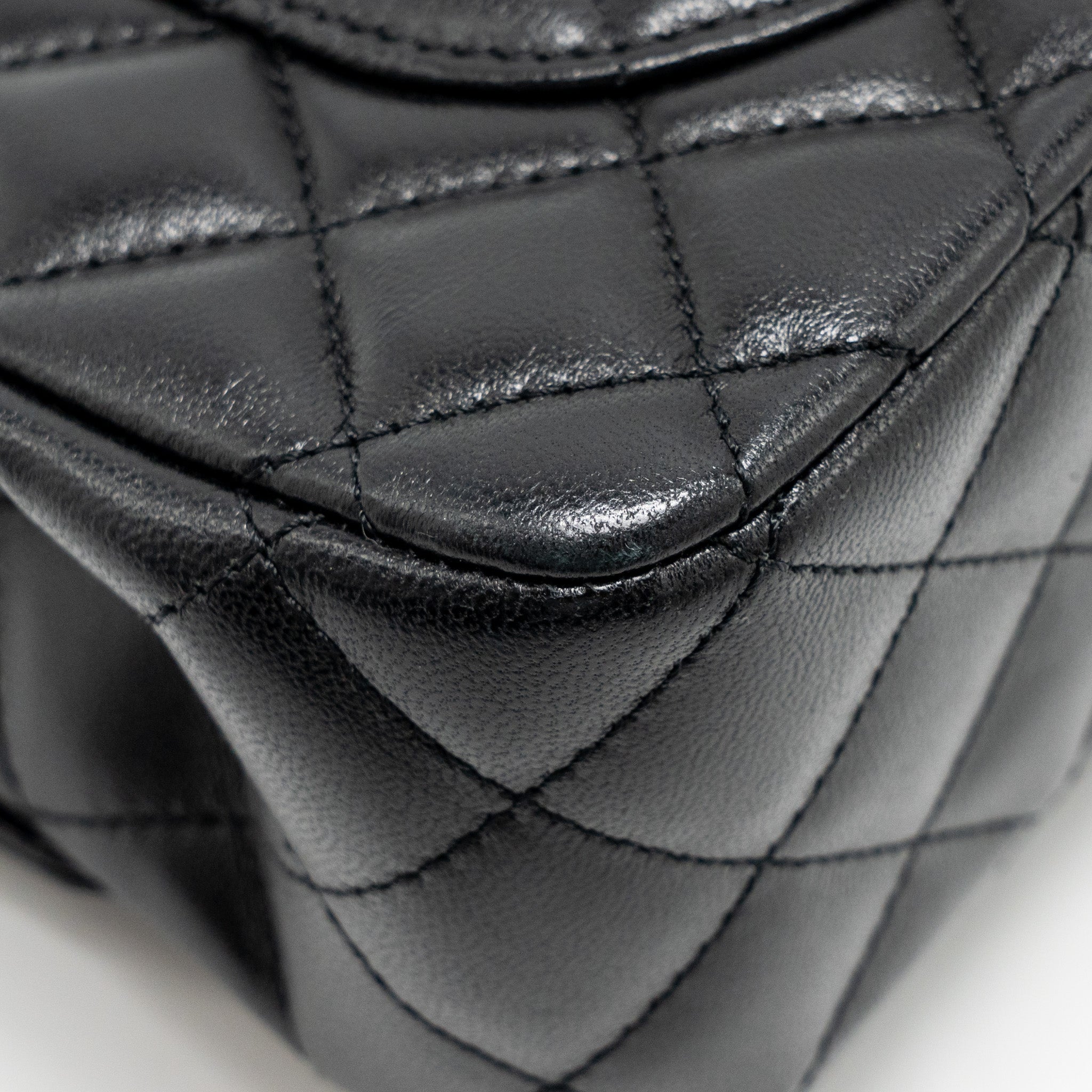 Chanel 23a Crystal Top Handle Flap Bag Shiny Lambskin Black L(microchip)