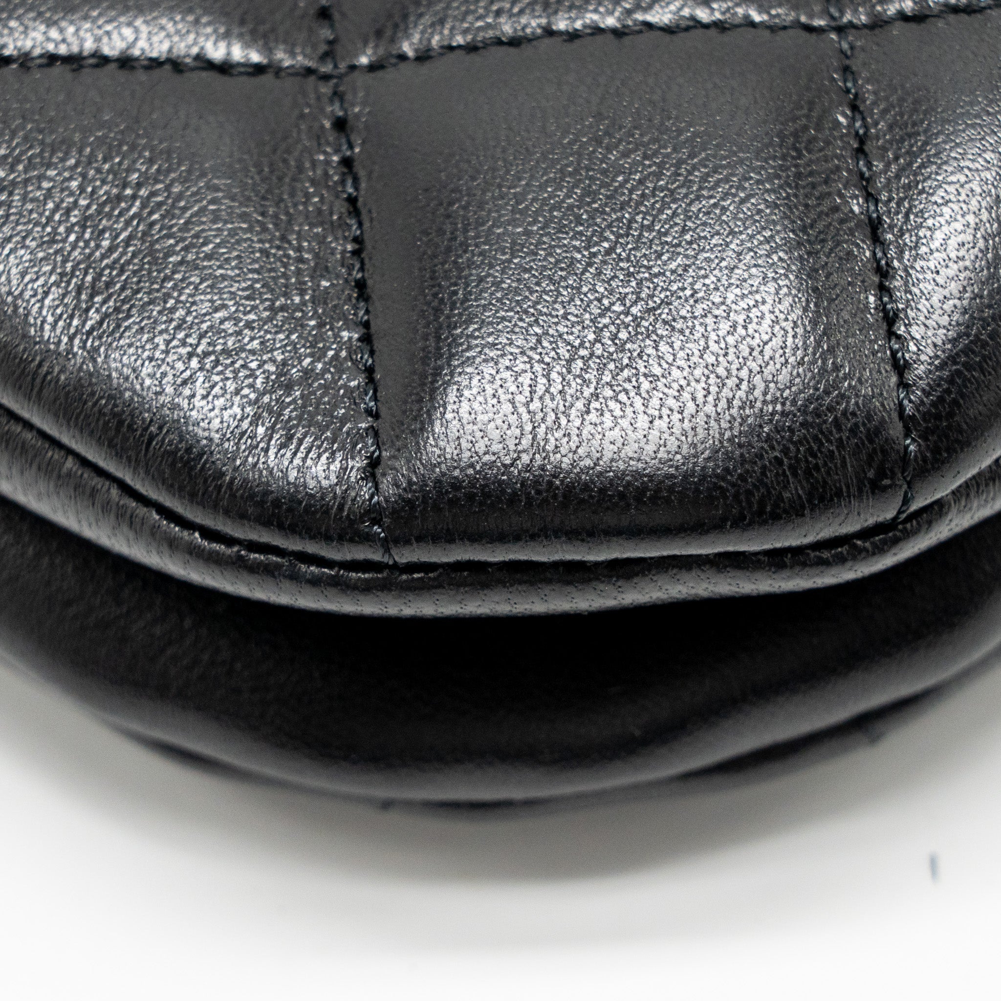 Chanel 24C Quilted Small Messenger Bag Black Lambskin  (Microchip)