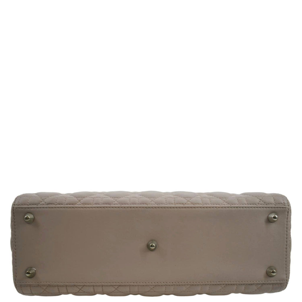 CHRISTIAN DIOR Lady Dior Large Quilted Leather Shoulder Bag Pink