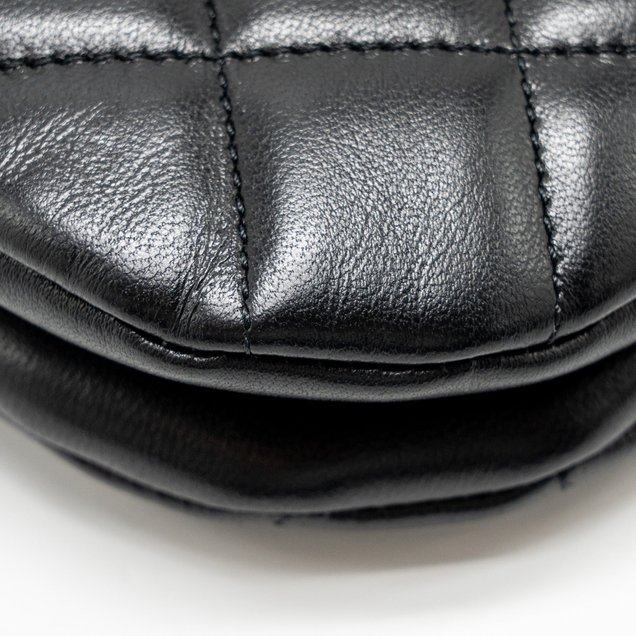 Chanel 24C Quilted Small Messenger Bag Black Lambskin  (Microchip)