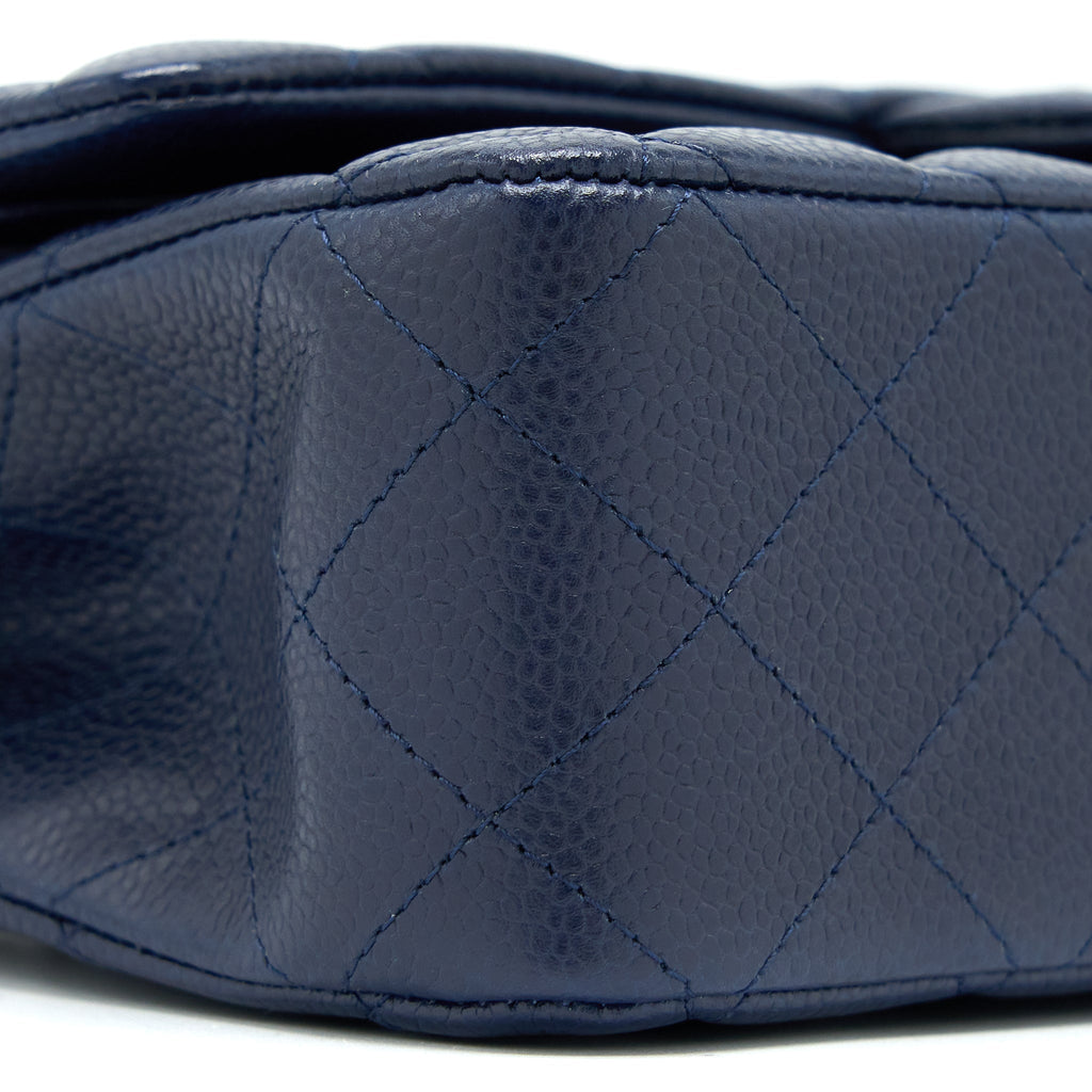 Chanel Medium Classic Double Flap Bag Caviar Navy Blue