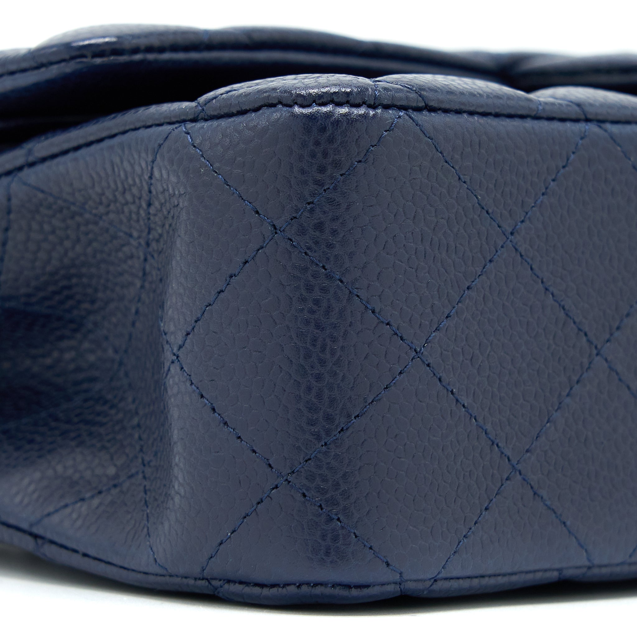 Chanel Medium Classic Double Flap Bag Caviar Navy Blue