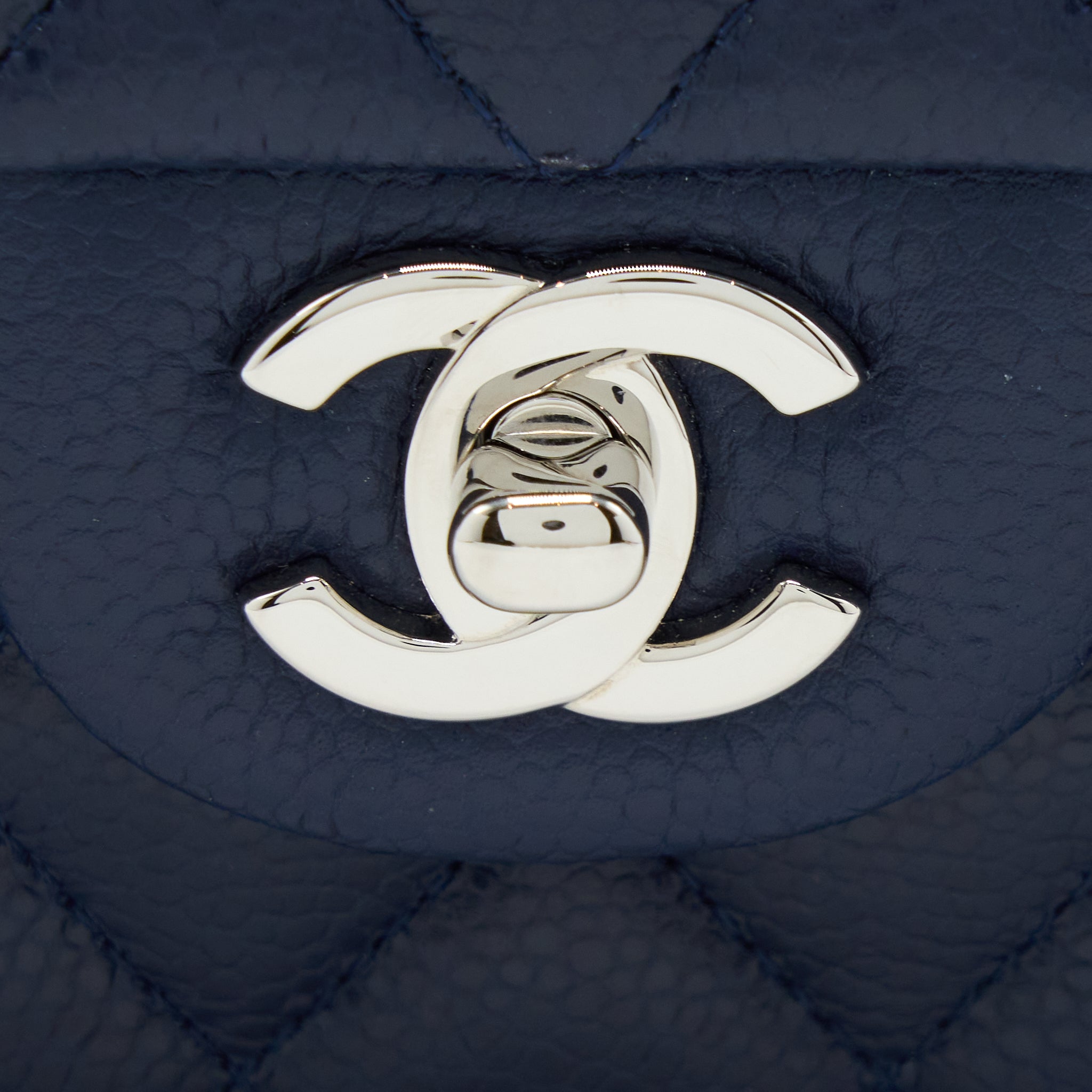 Chanel Medium Classic Double Flap Bag Caviar Navy Blue