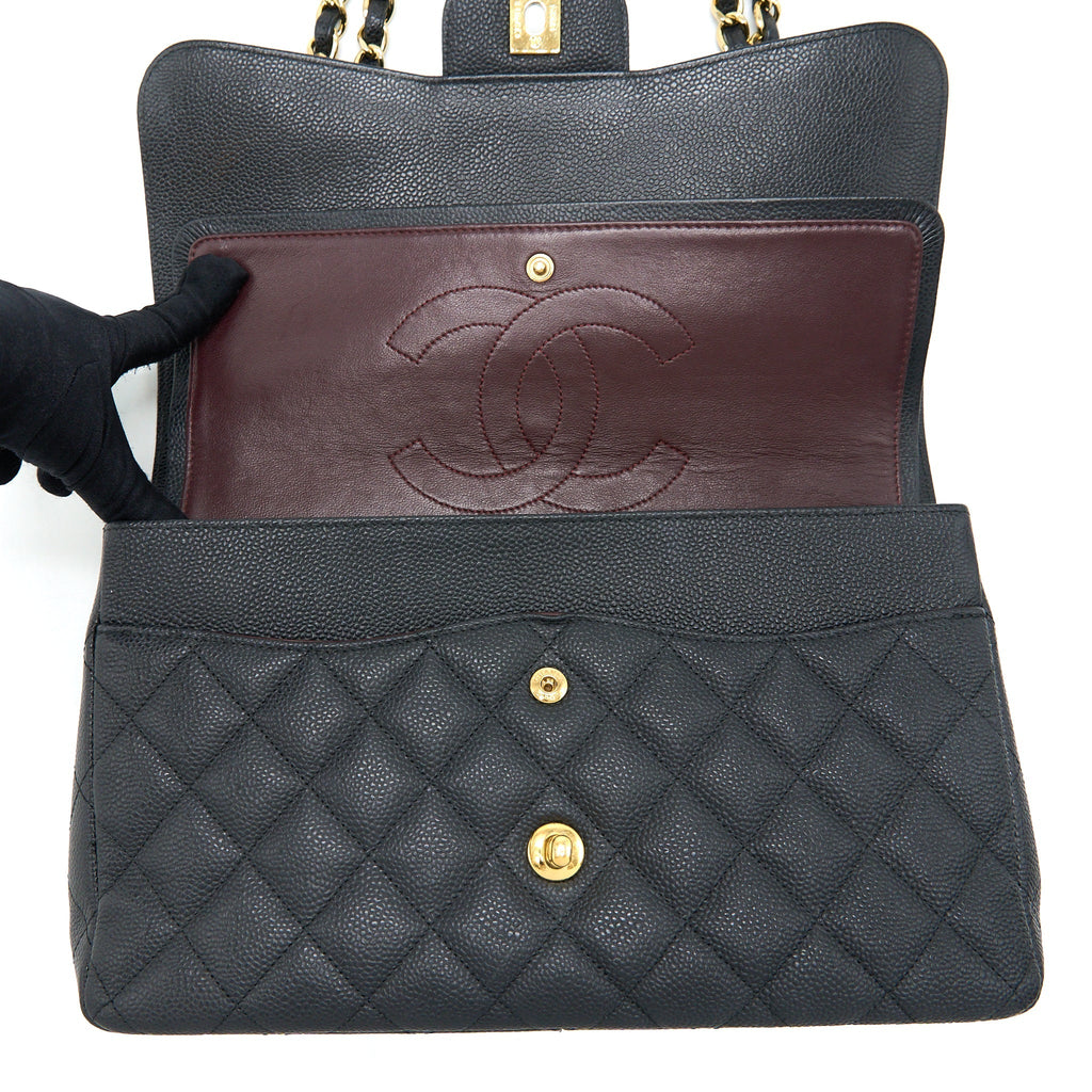 Chanel Classic Jumbo Double Flap Bag Caviar Black