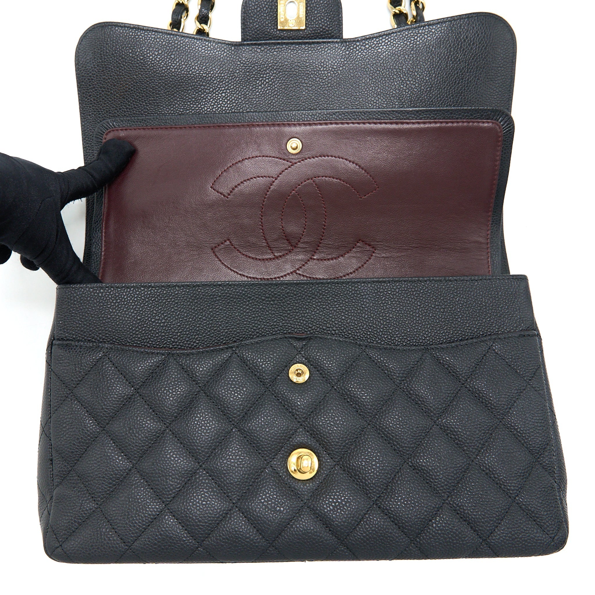 Chanel Classic Jumbo Double Flap Bag Caviar Black