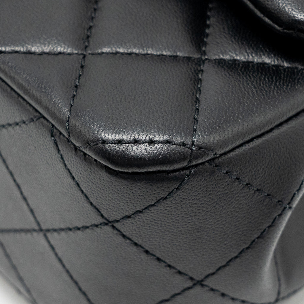 Chanel 25P Camellia Adjustable Chain Flap Bag Lambskin Black (microchip)