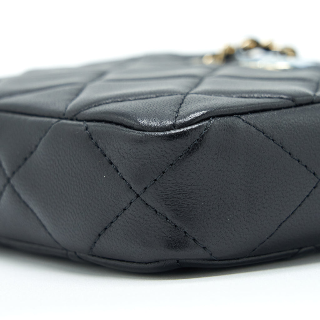 Chanel 22C Mini Crossbody Pouch Lambskin Black L