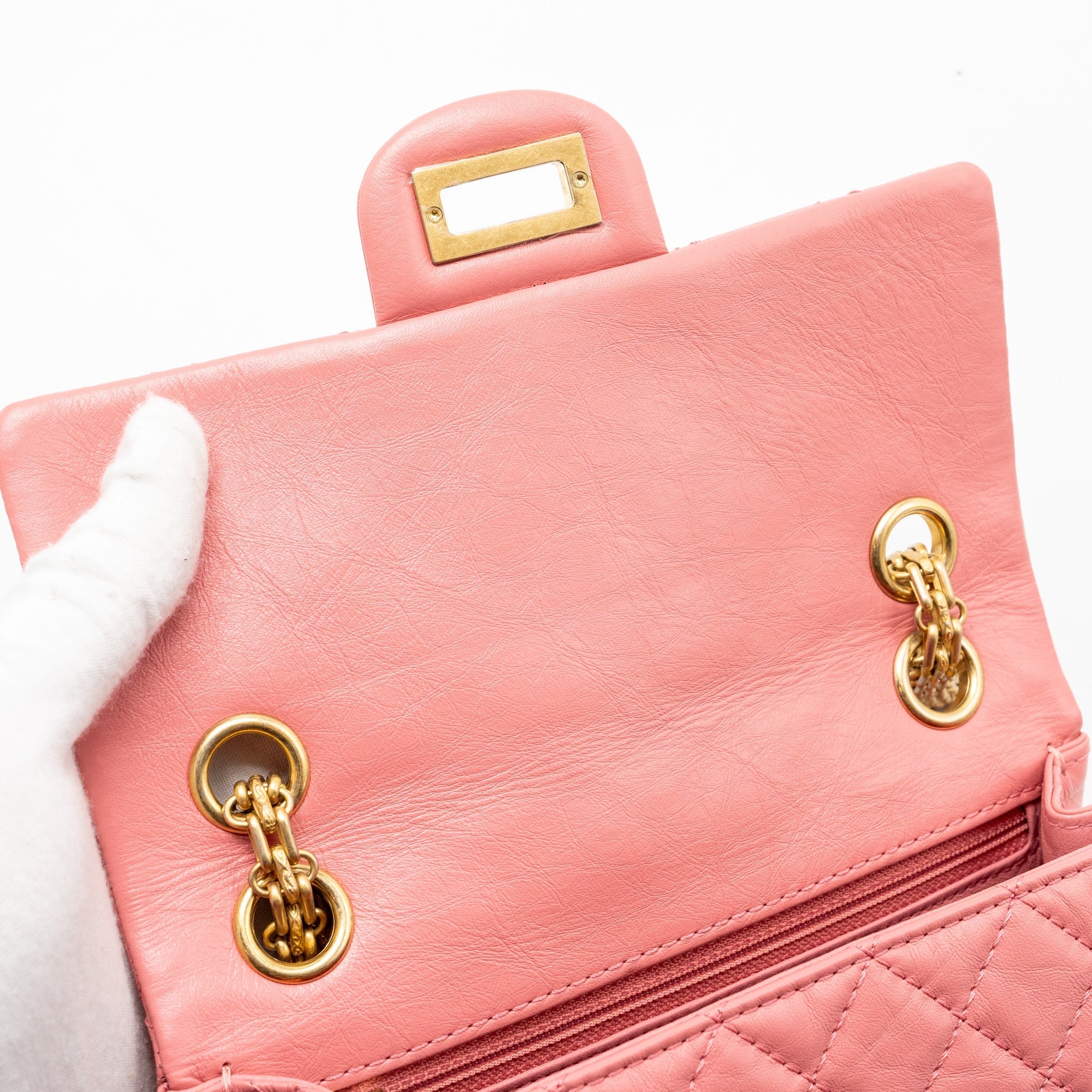 Chanel Mini 2.55 Reissue flap bag calfskin pink