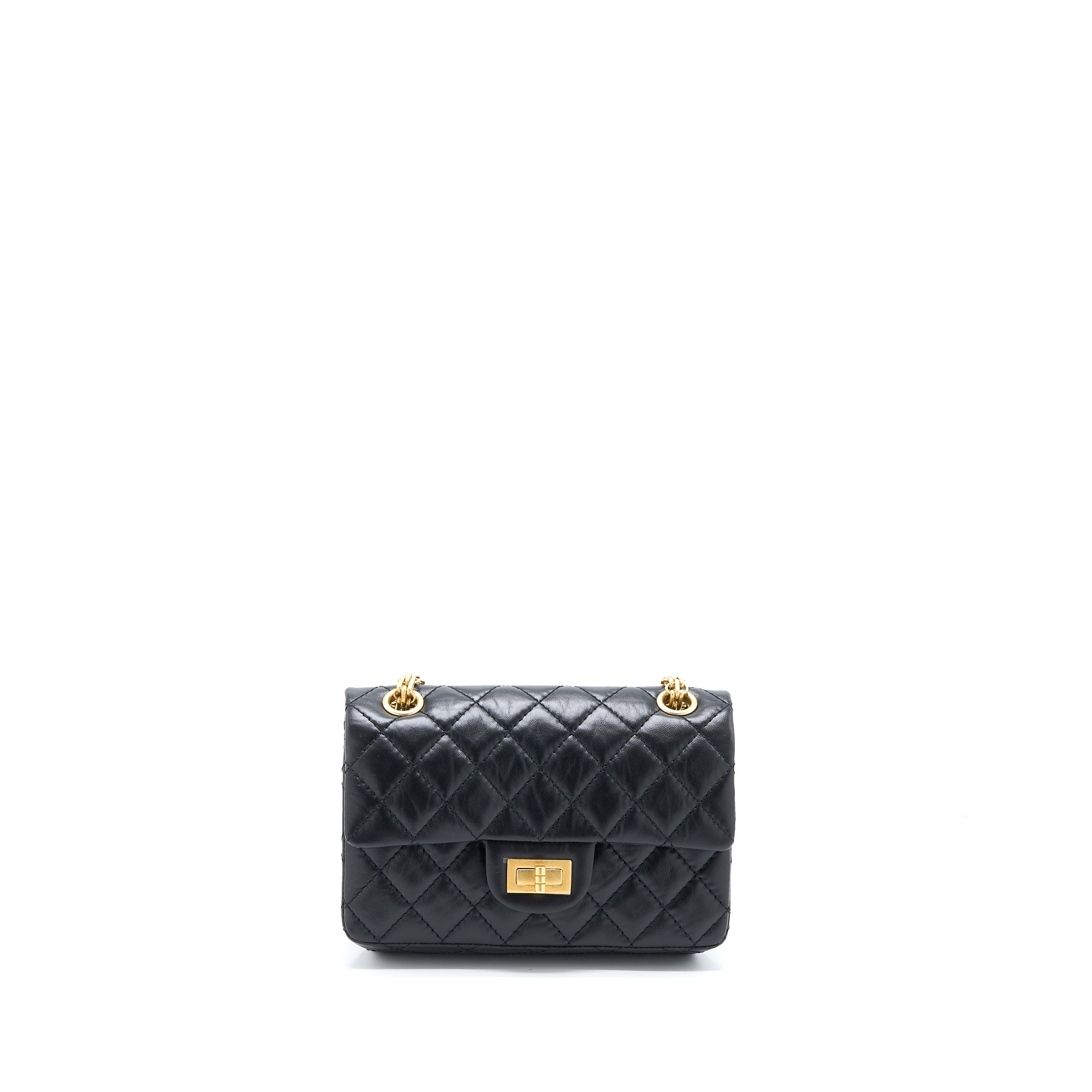 Chanel Mini 2.55 Reissue Flap Bag Aged Calfskin Black Brushed  (Microchip)