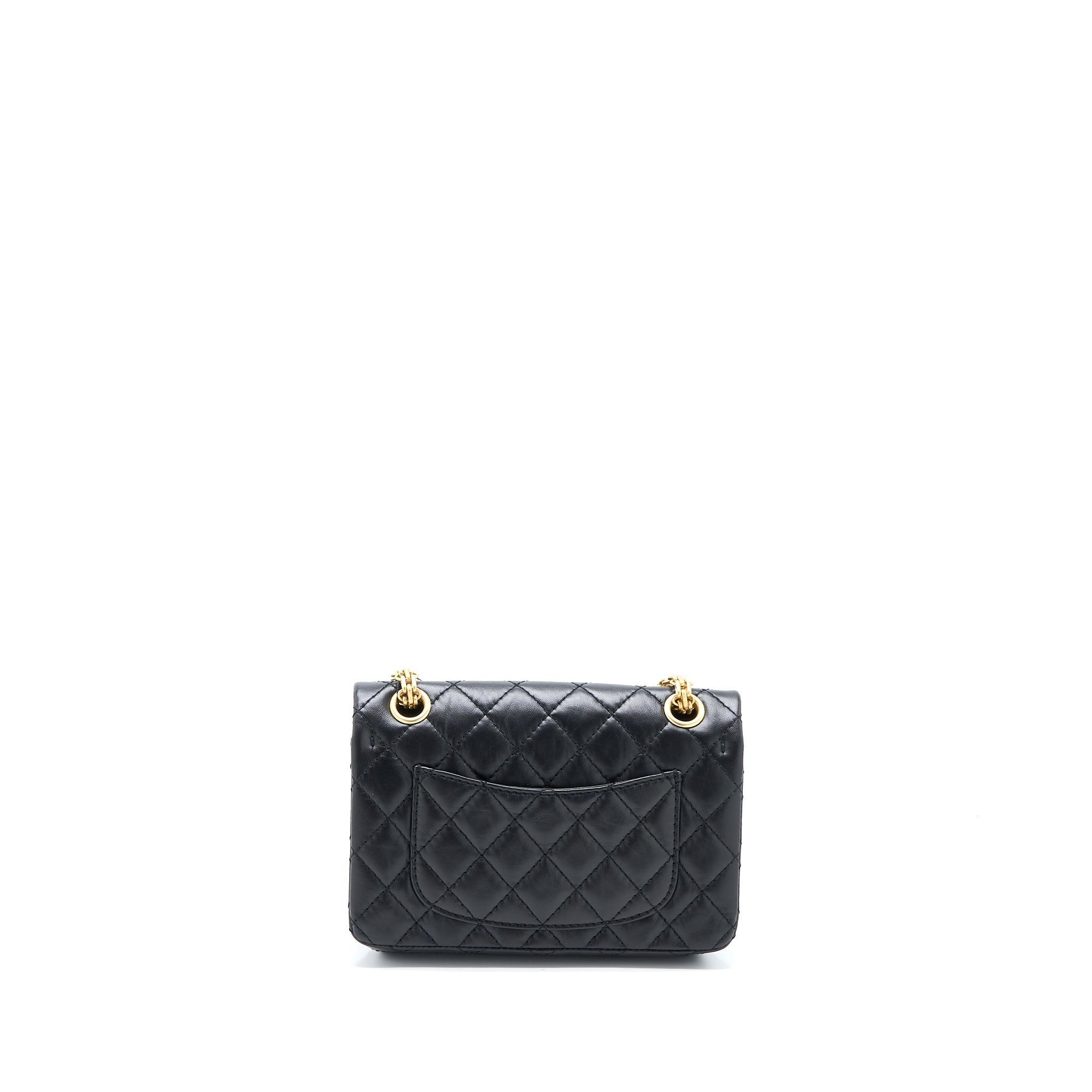Chanel Mini 2.55 Reissue Flap Bag Aged Calfskin Black Brushed  (Microchip)