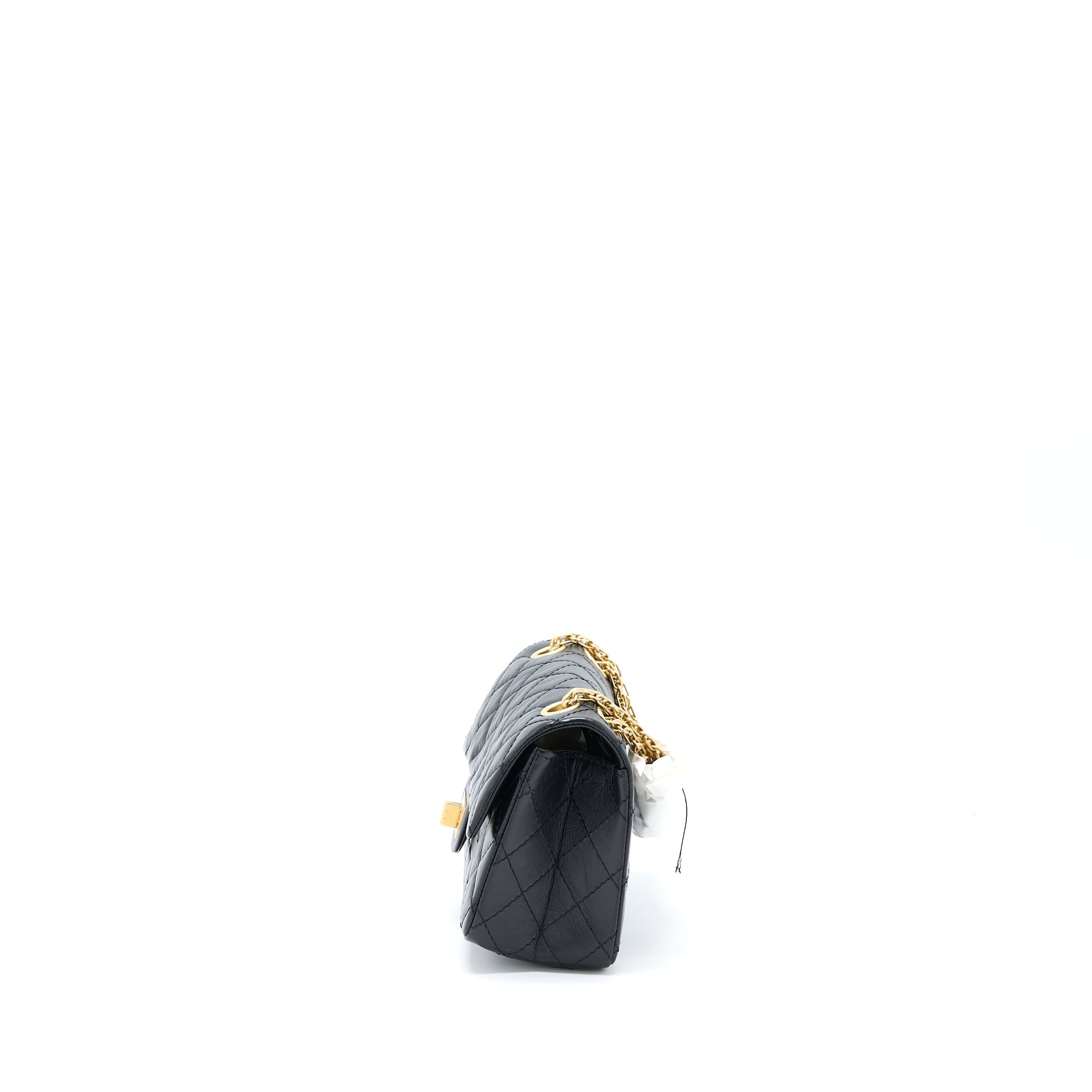 Chanel Mini 2.55 Reissue Flap Bag Aged Calfskin Black Brushed  (Microchip)